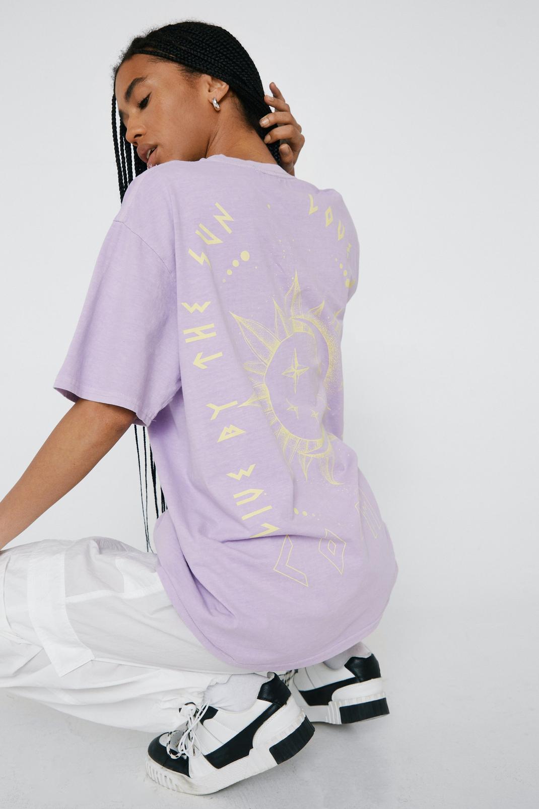 T-shirt oversize à imprimé Cosmos, Lilac image number 1