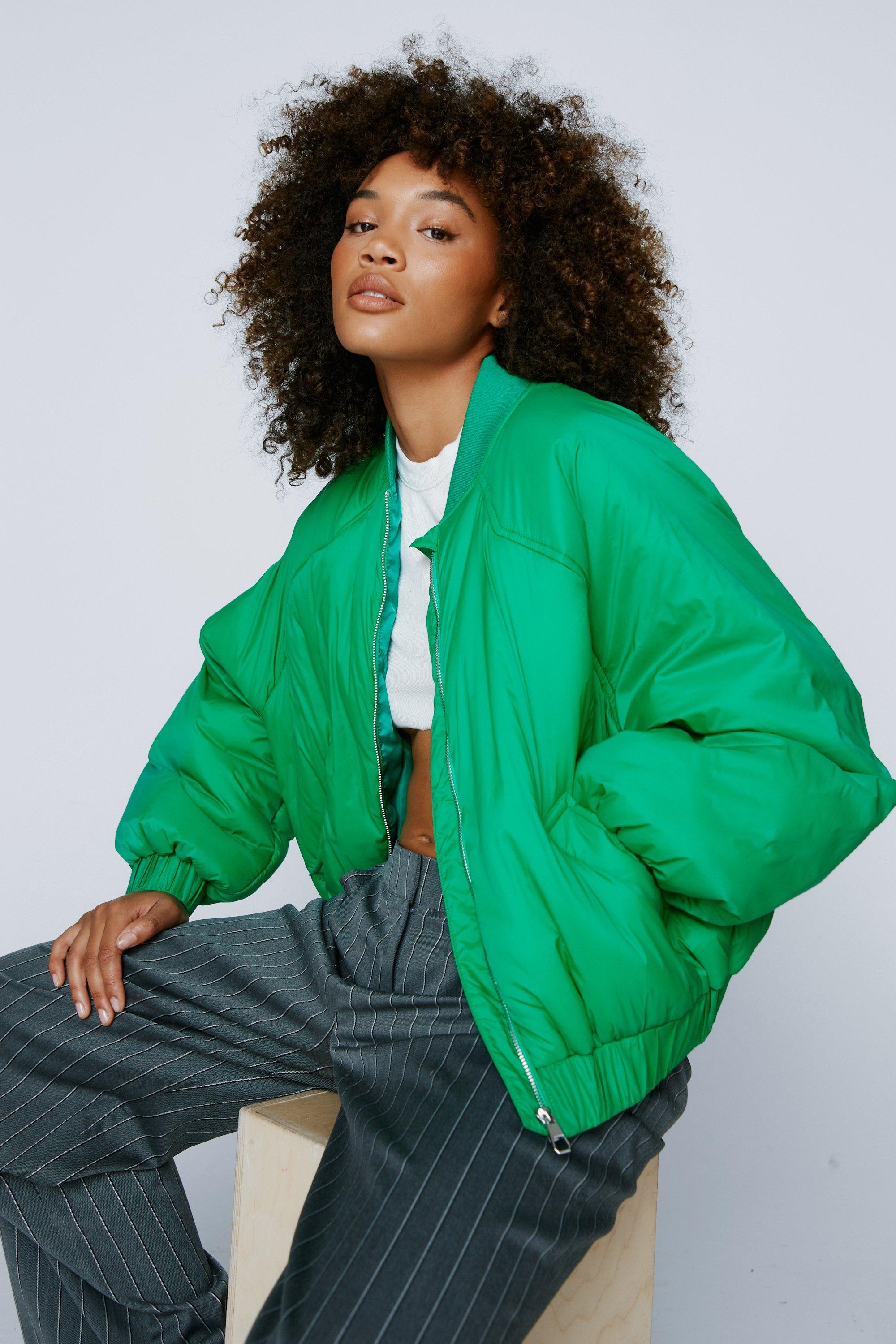 emerald green bomber jacket