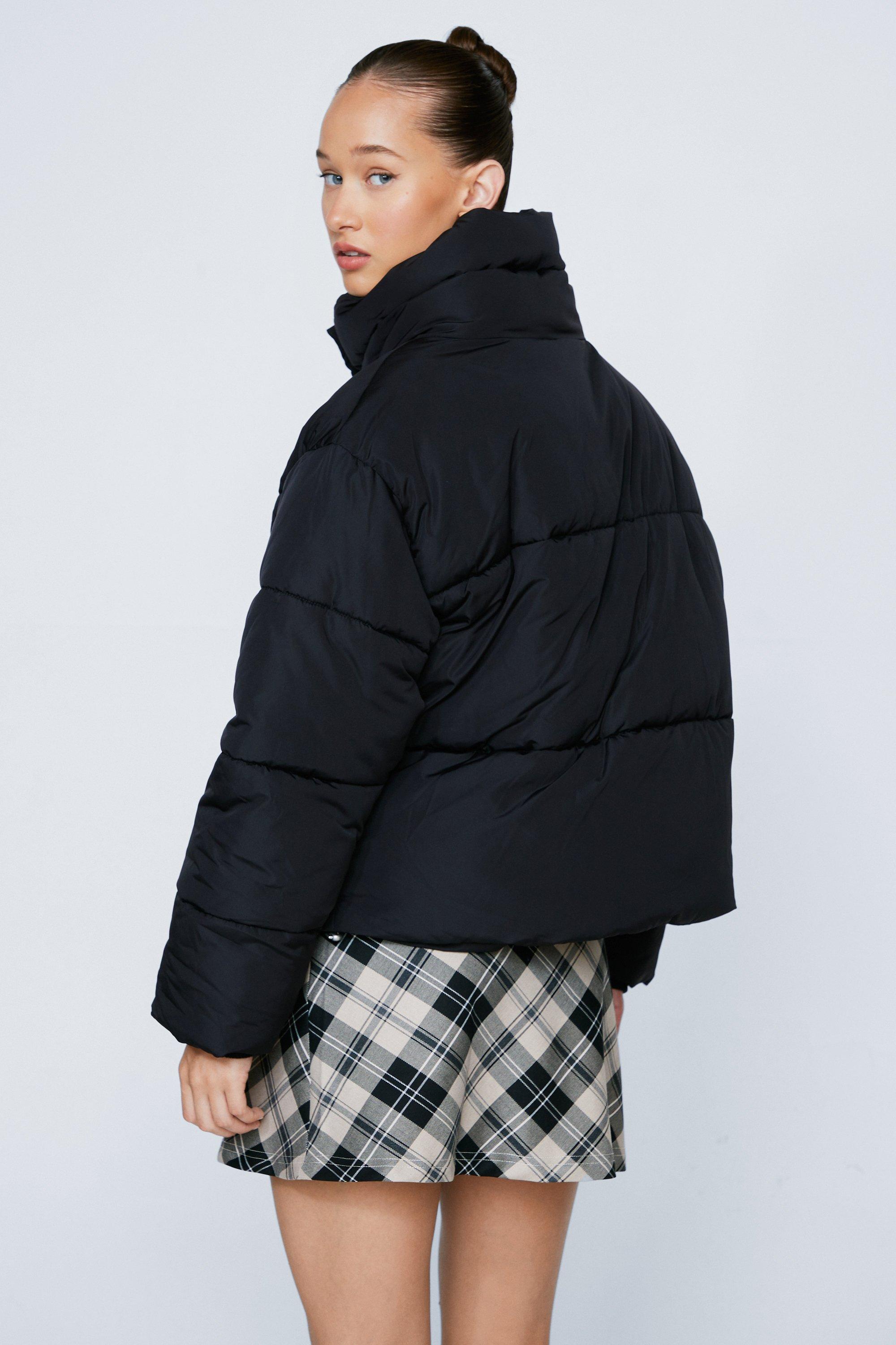 high neck padded coat