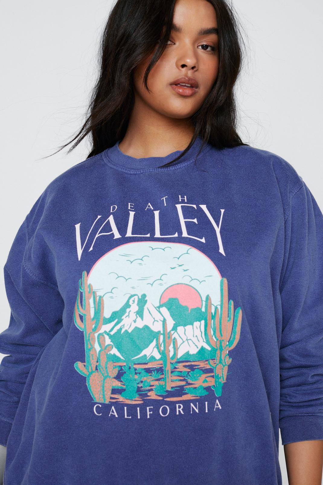 Indigo Plus Size Death Valley Washed Graphic Sweatshirt image number 1