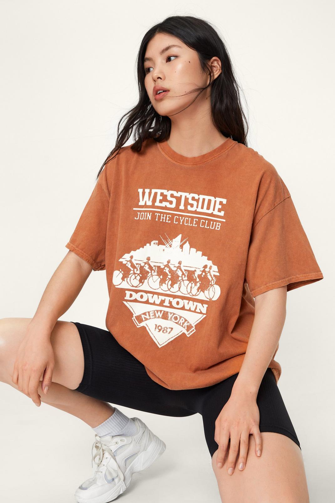 T-shirt oversize à imprimé Westside , Burnt orange image number 1