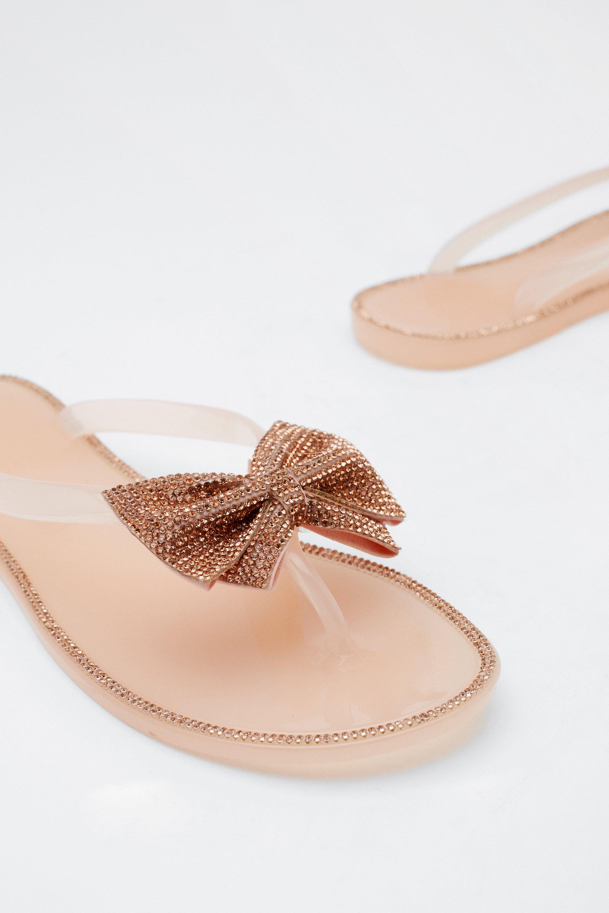 Diamante Bow Jelly Flip Flop