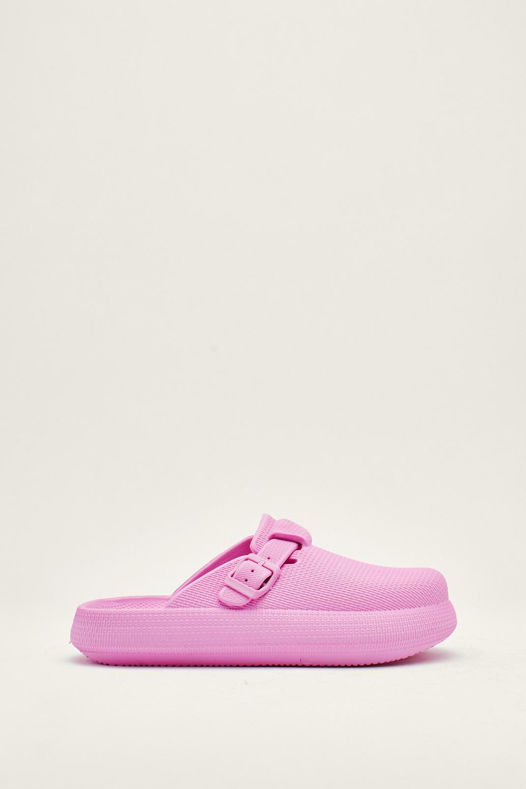 Pink Chunky Rubber Footbed Sliders image number 1
