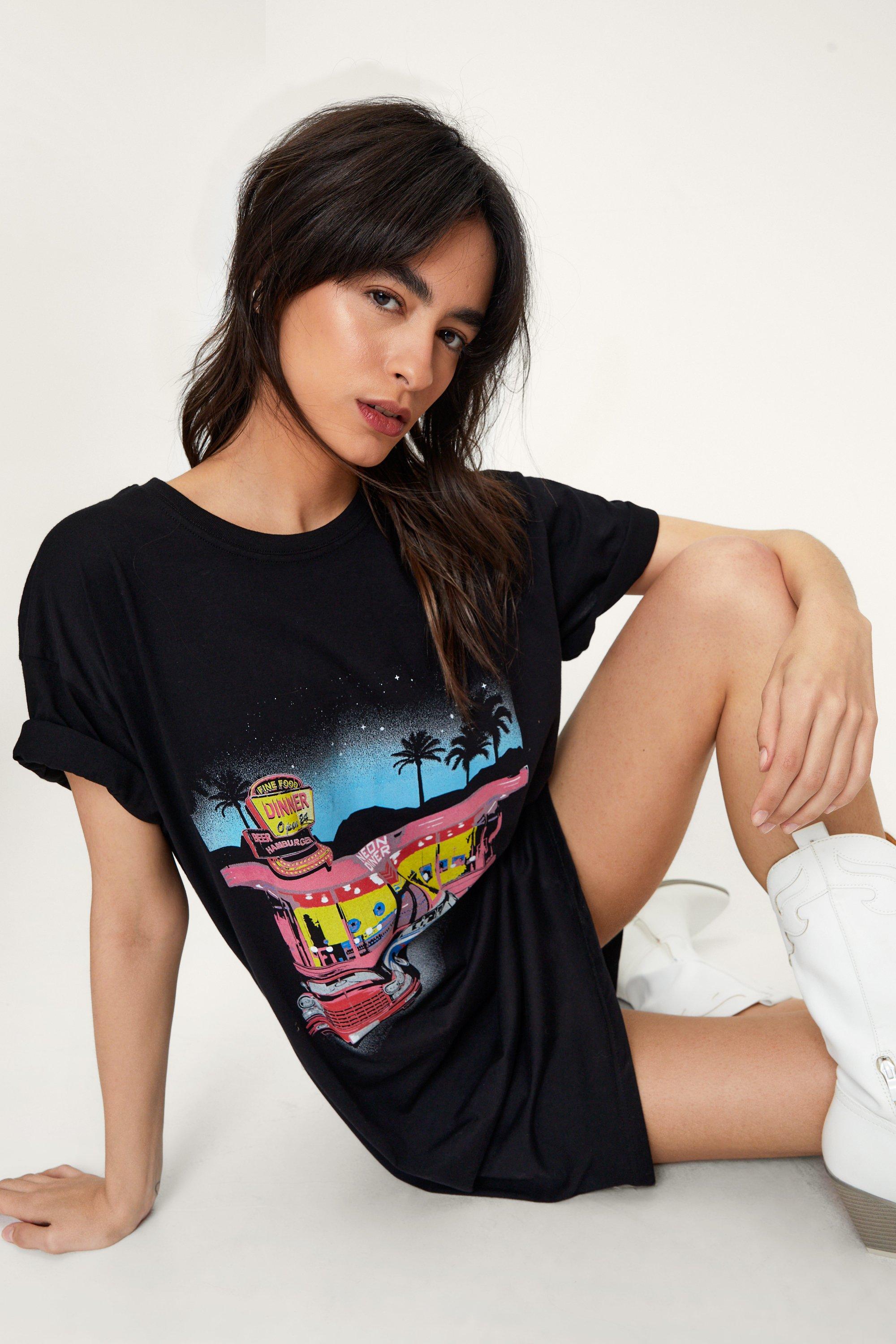 Diner Graphic Oversized T-Shirt