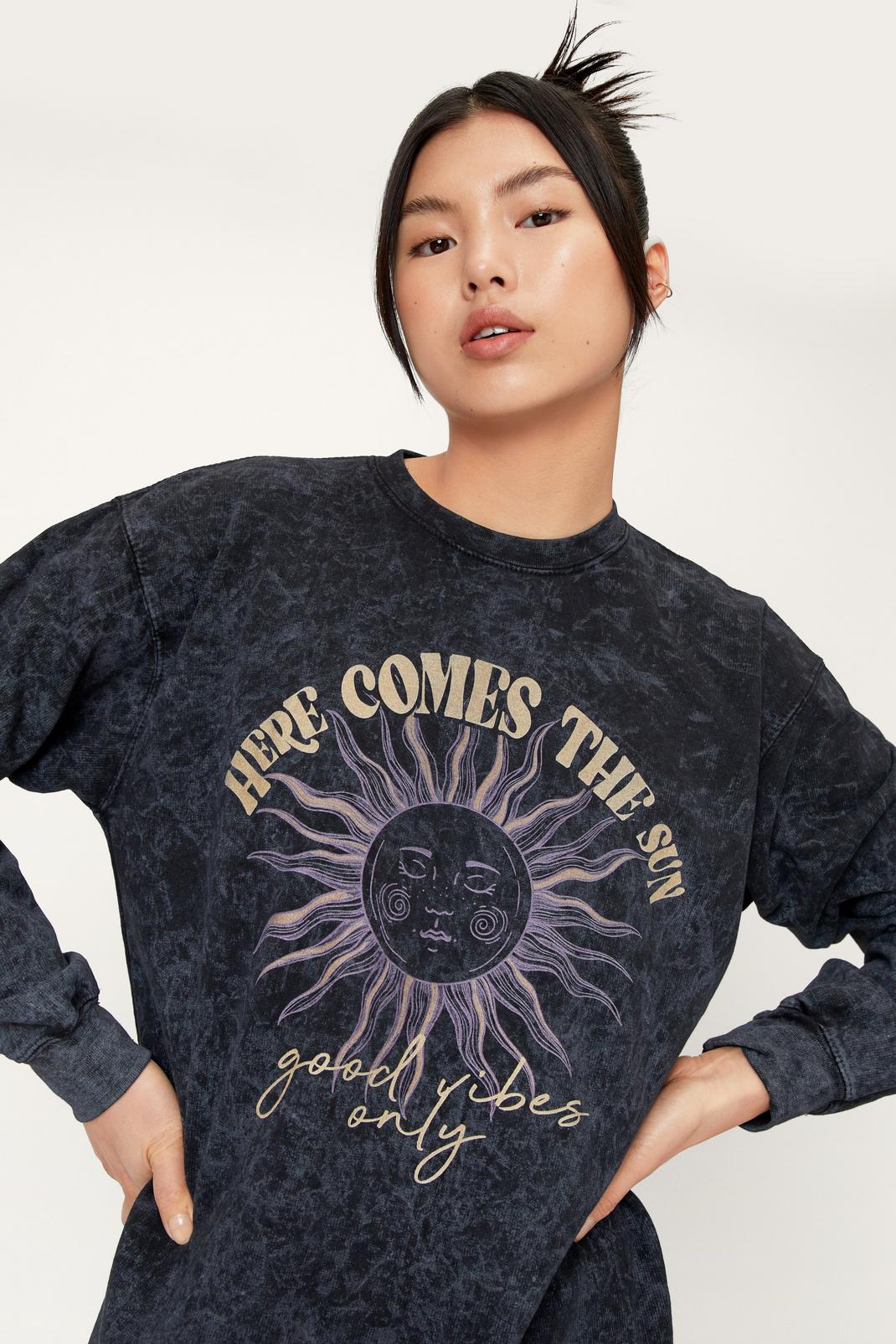 945 Here Comes the Sun Graphic Sweatshirt Dress image number 2