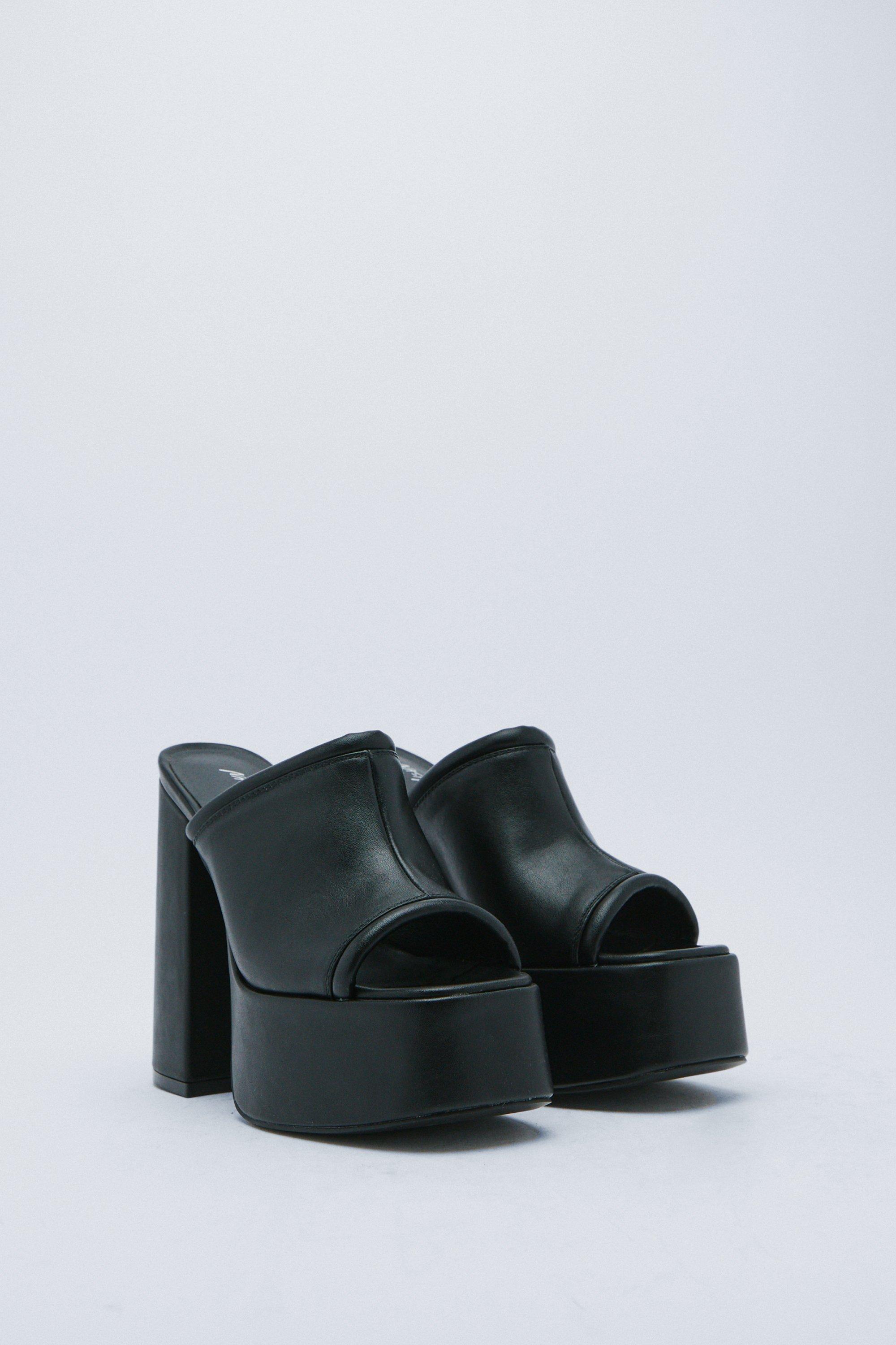 Black platform mules online