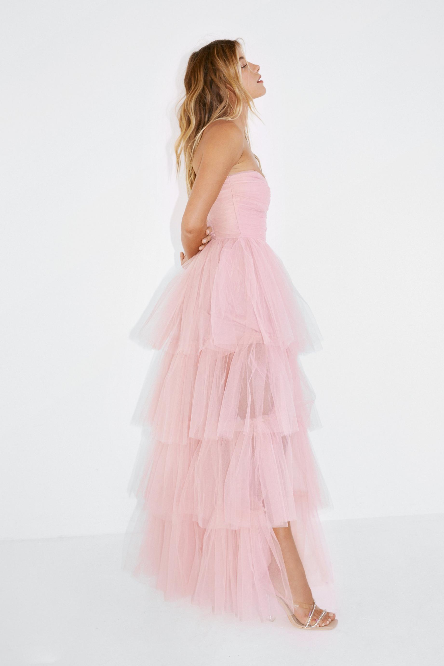 Recycled Tiered Tulle Maxi Dress