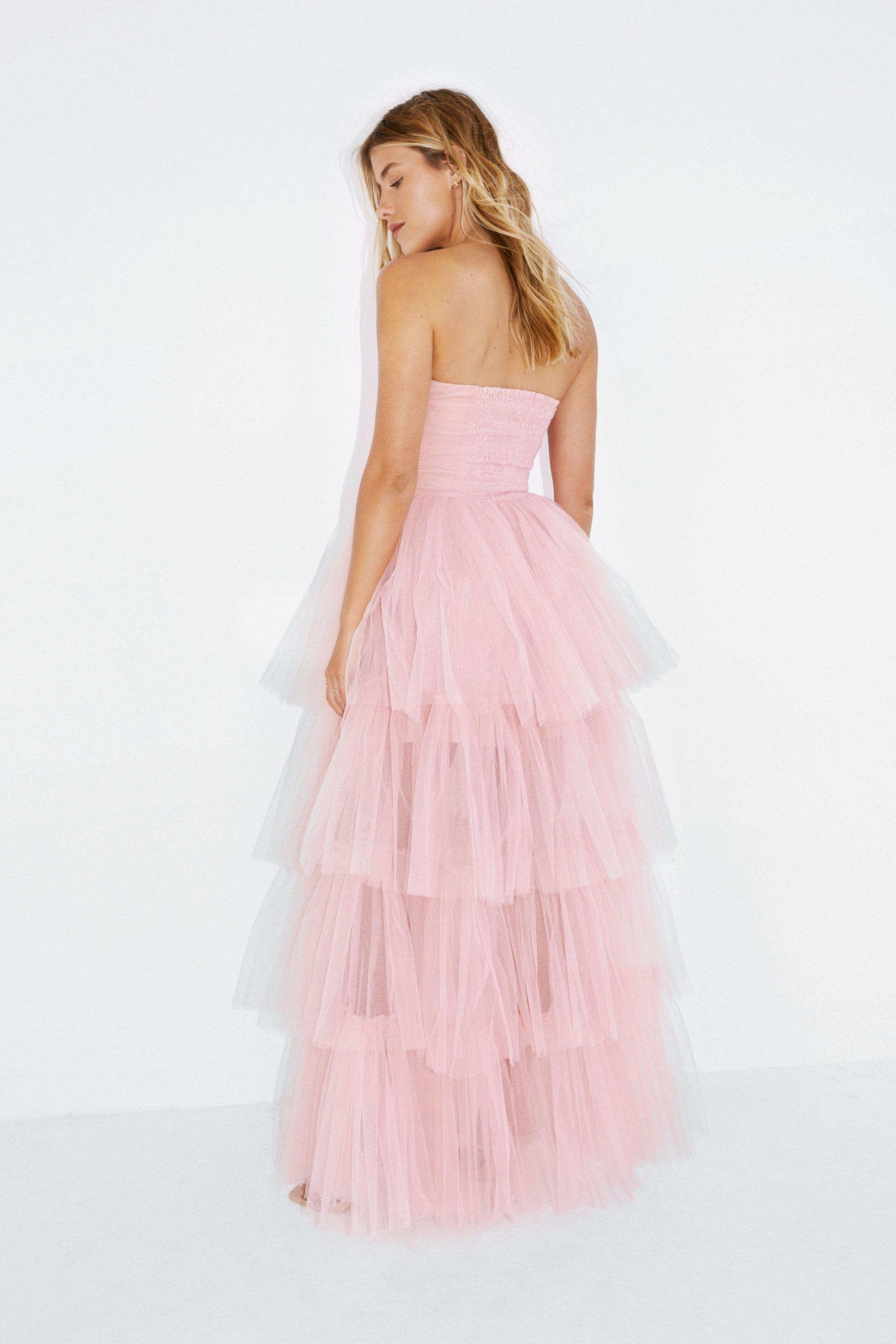 Layered tulle sales maxi dress