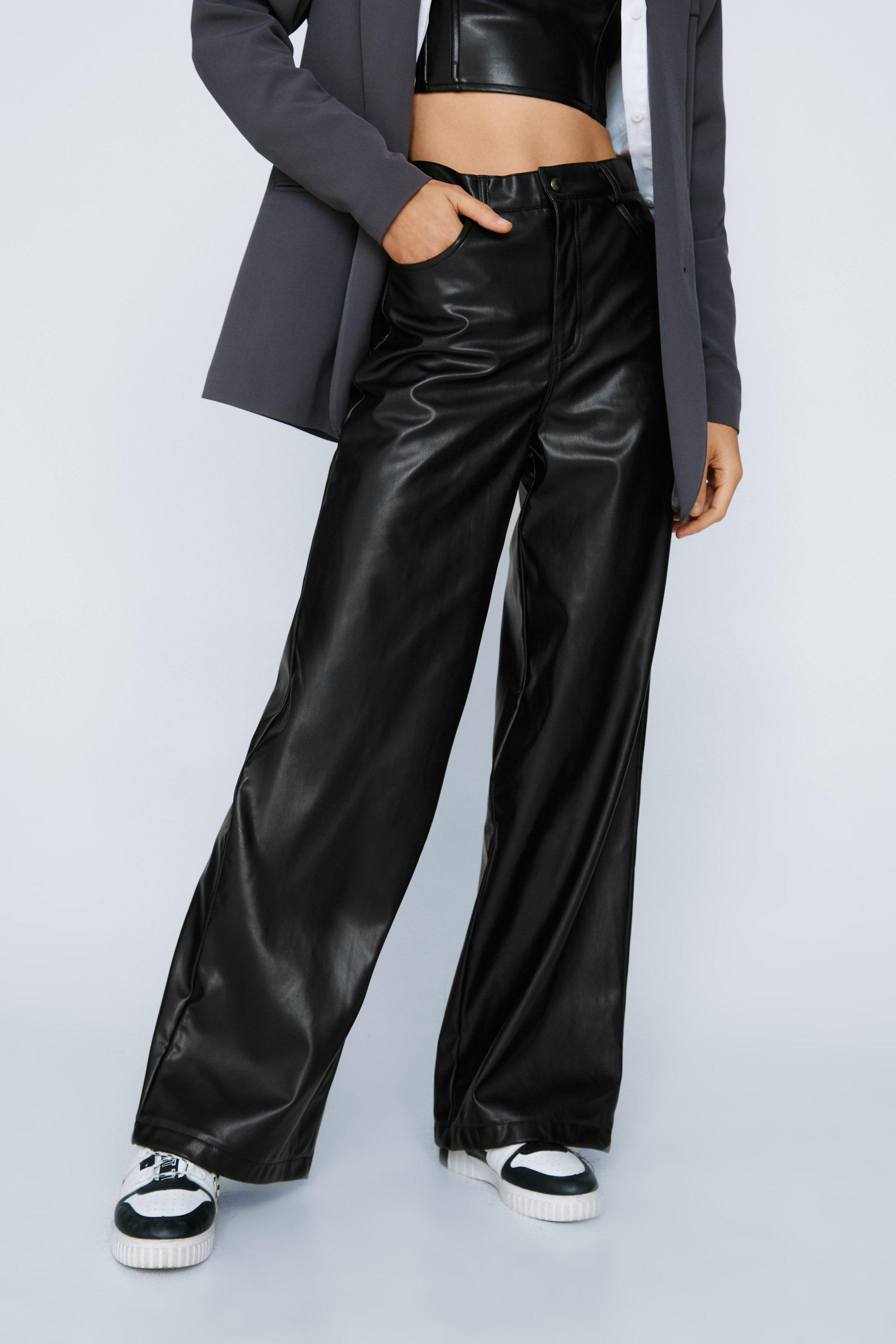 Wide Leg Faux Leather Pants – Trendy and Tipsy