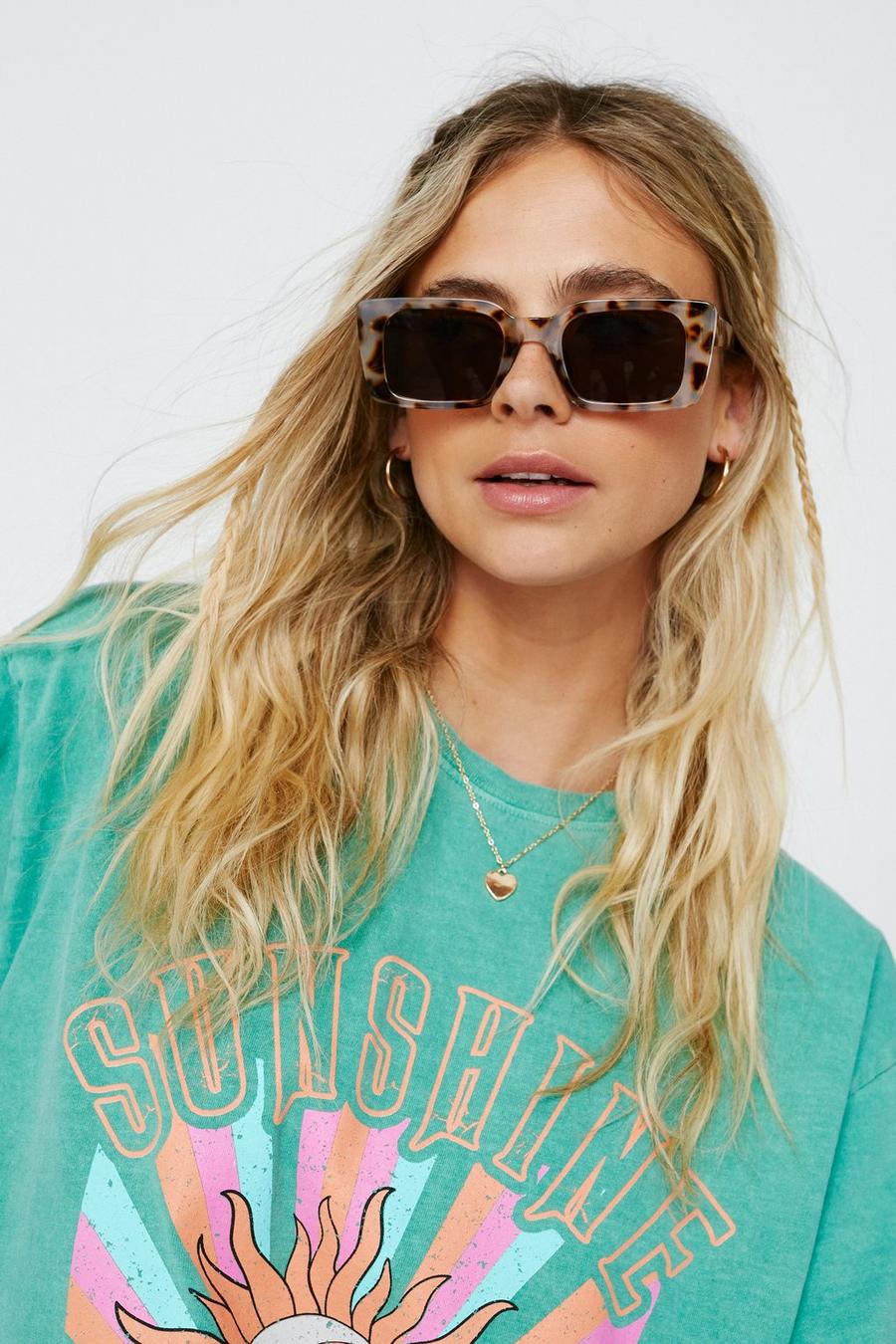 Light Tortoiseshell Rectangle Sunglasses