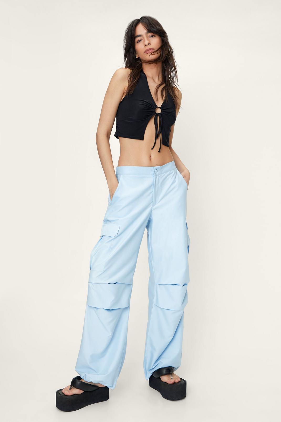 Blue Cuffed Cargo Trouser image number 1
