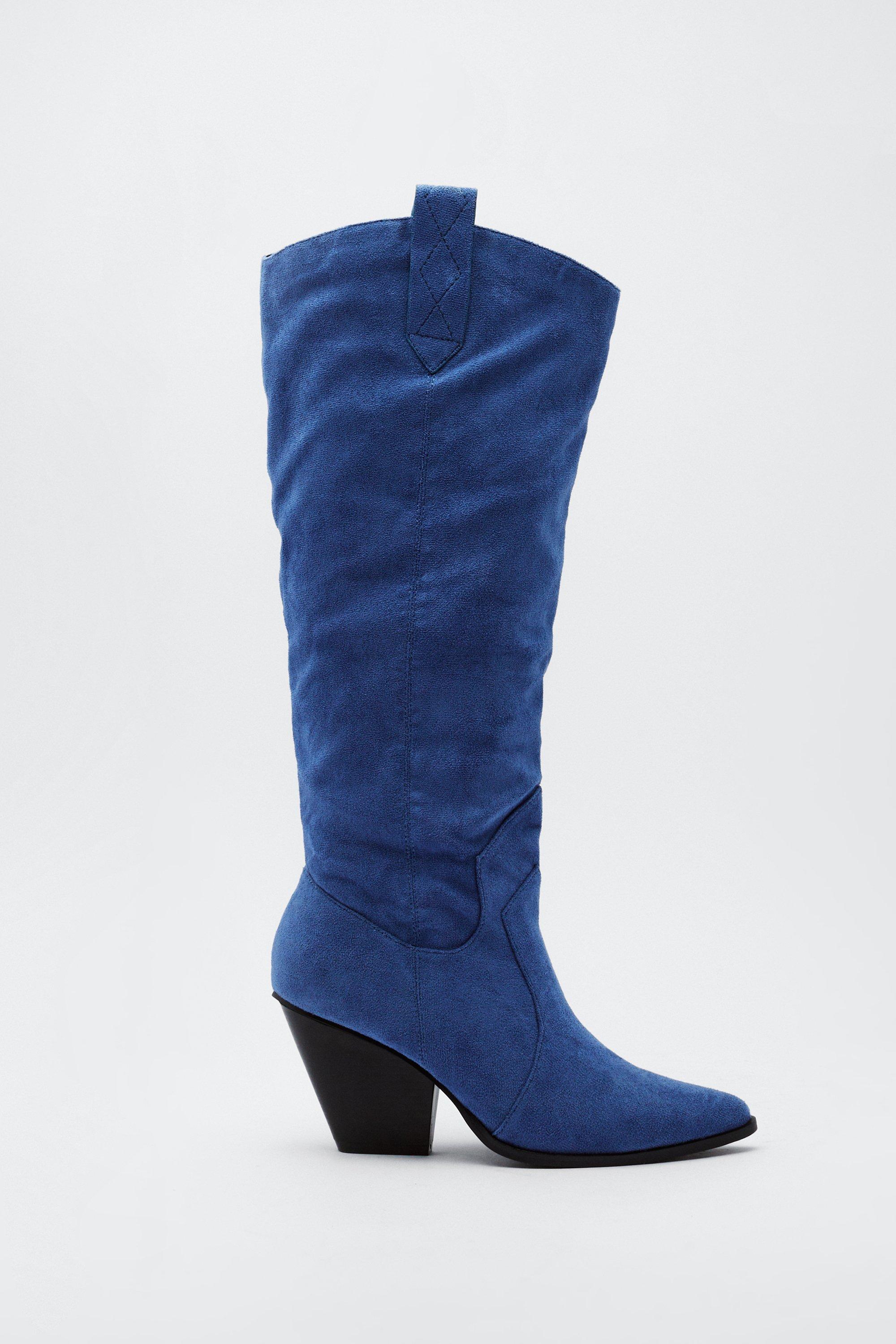 Blue suede 2024 cowboy boots