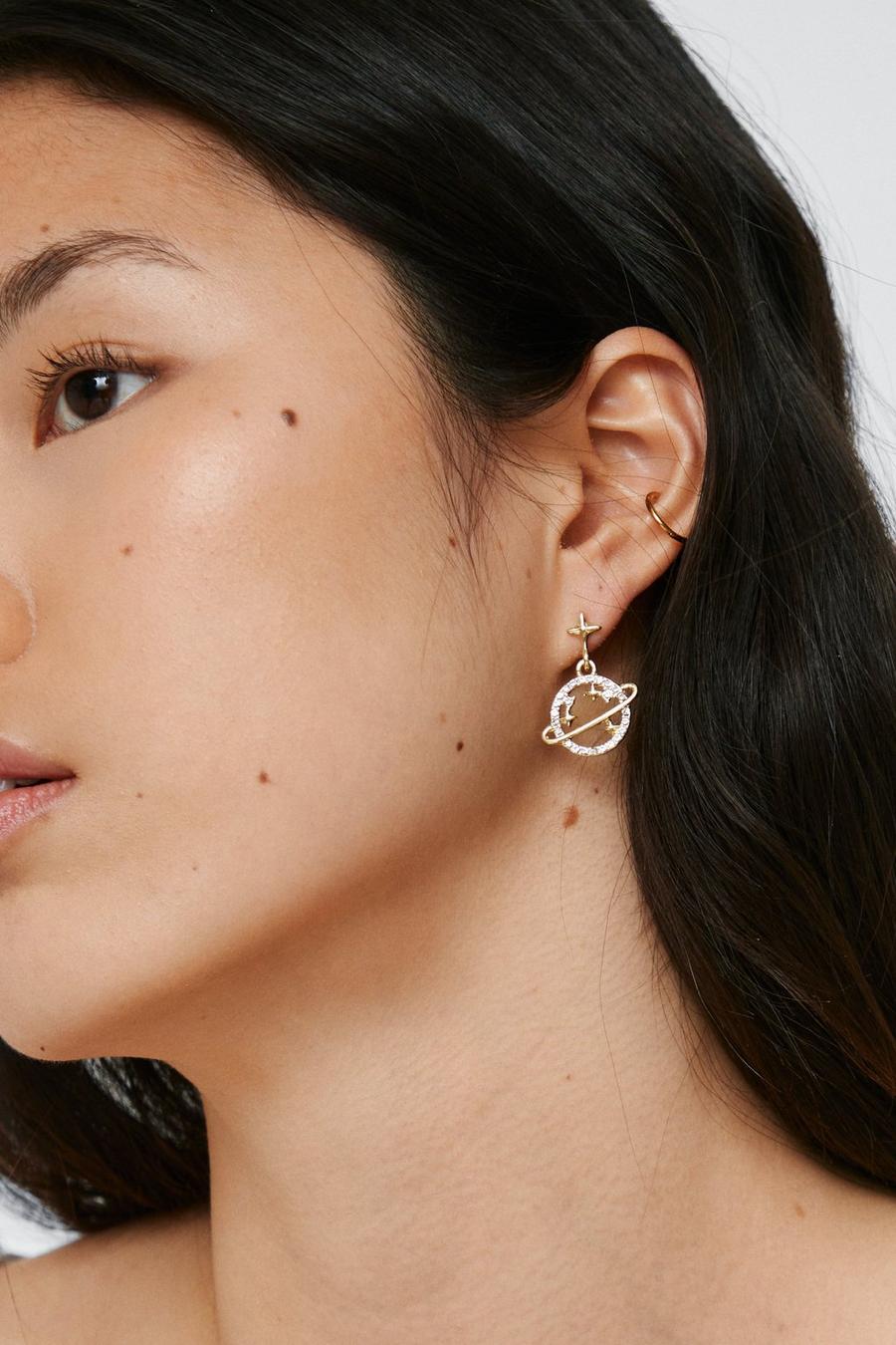 Planet and Star Drop Earrings