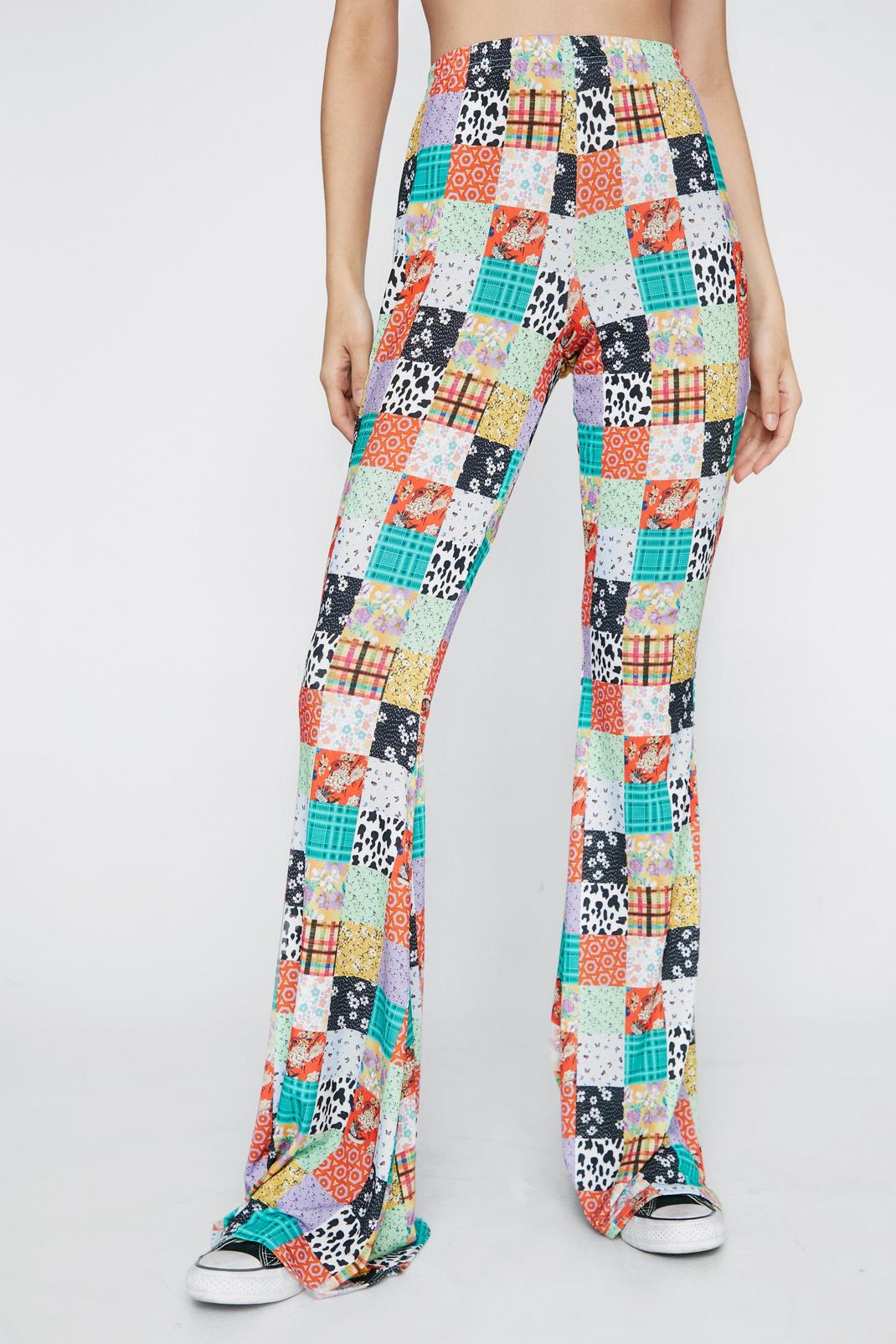 144 Patchwork Printed Flared Trouser  image number 2