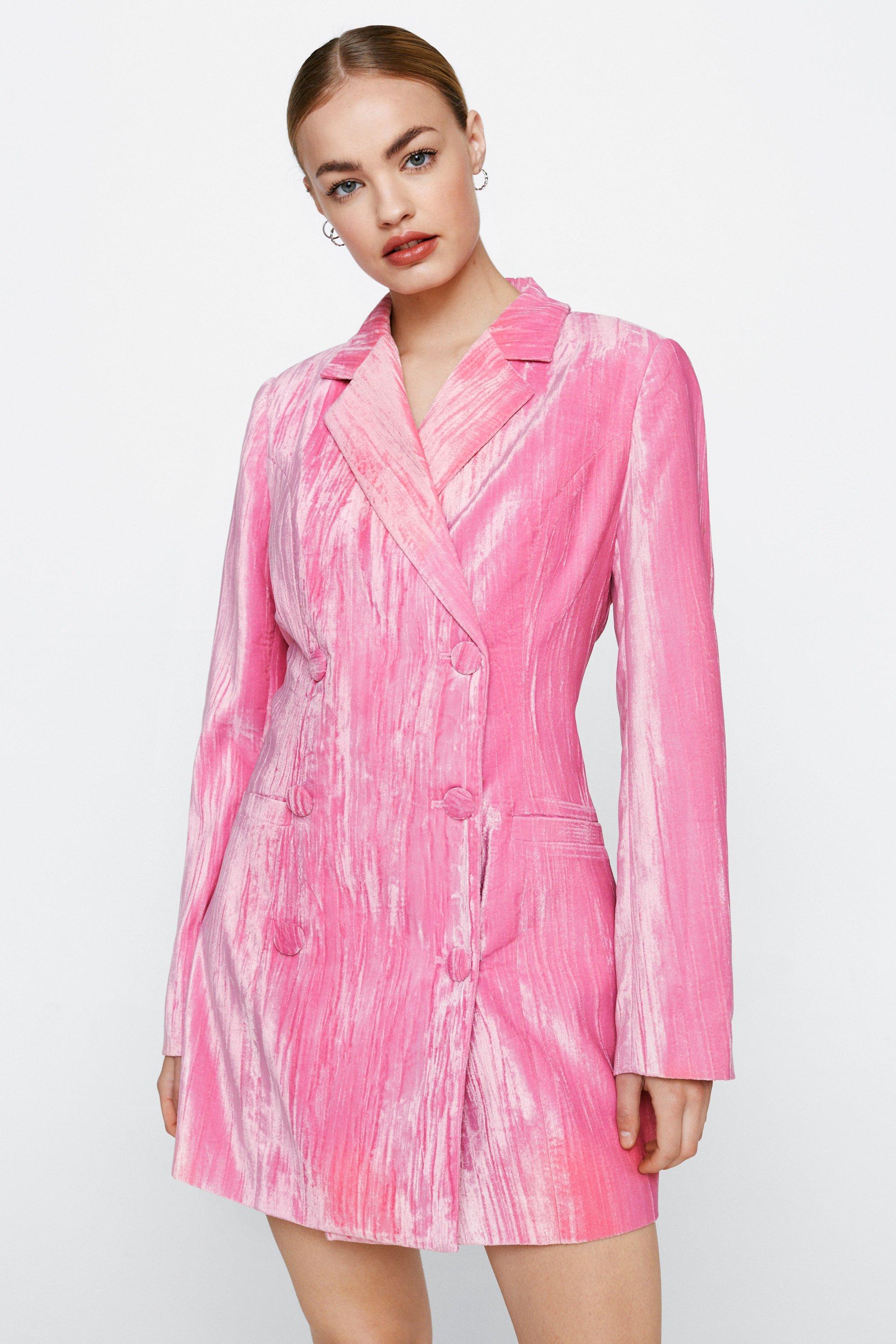 Pink velvet outlet blazer dress