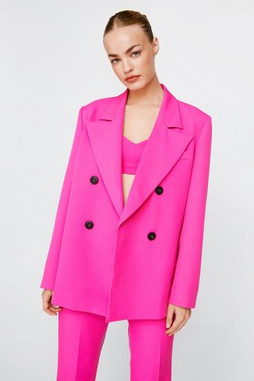 Pink Tailored Double Breasted Blazer