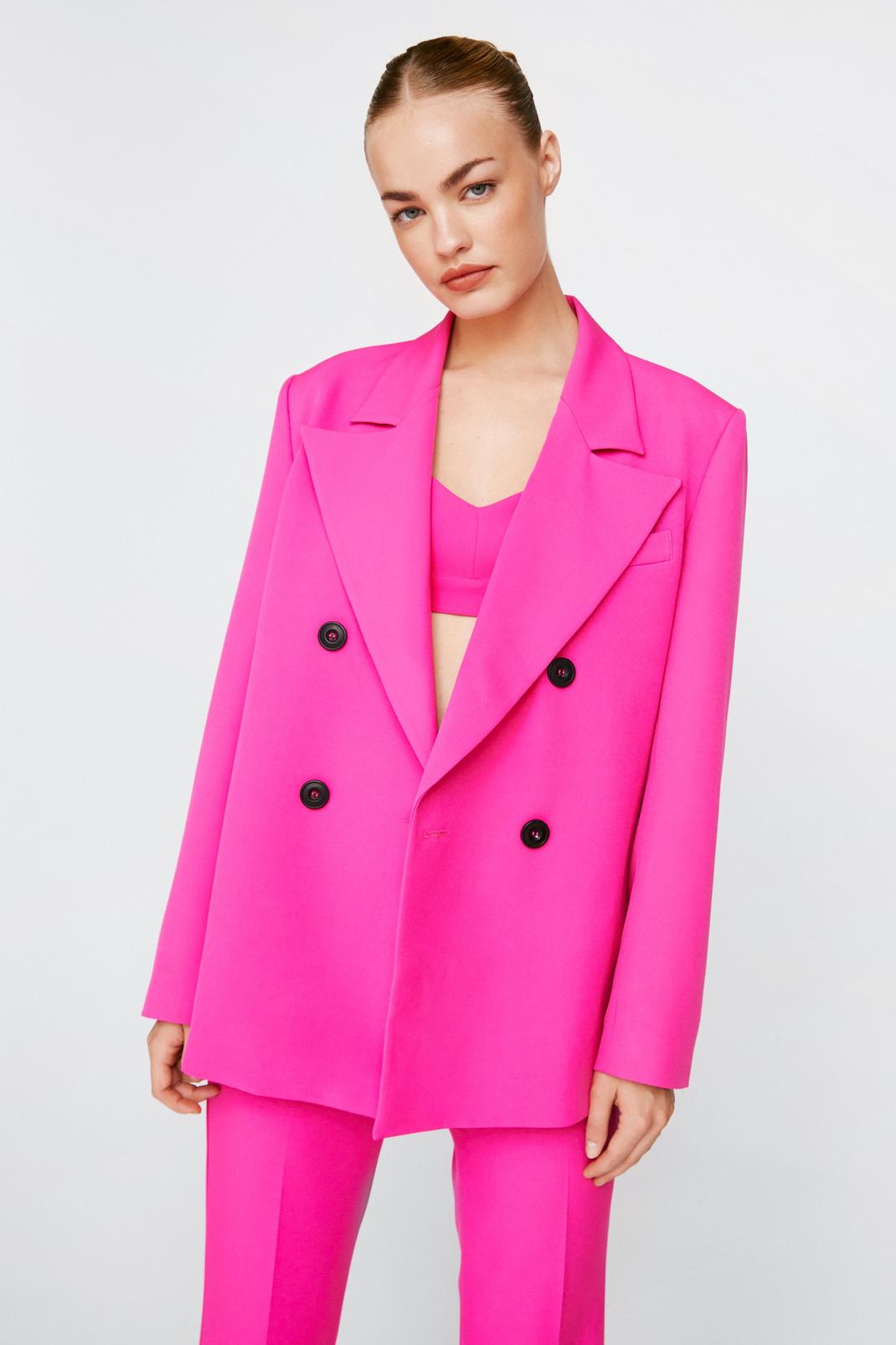 Pink Tailored Double Breasted Blazer image number 1