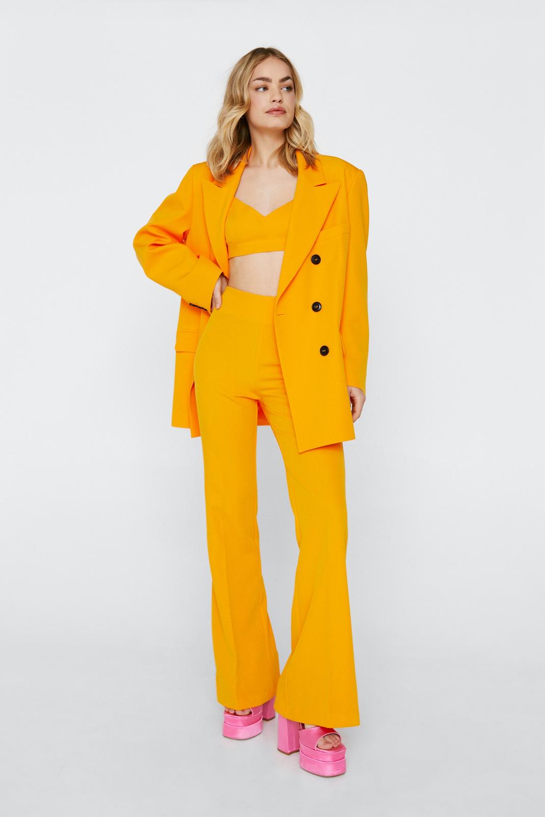 Orange Tailored Super Flared Trousers image number 1