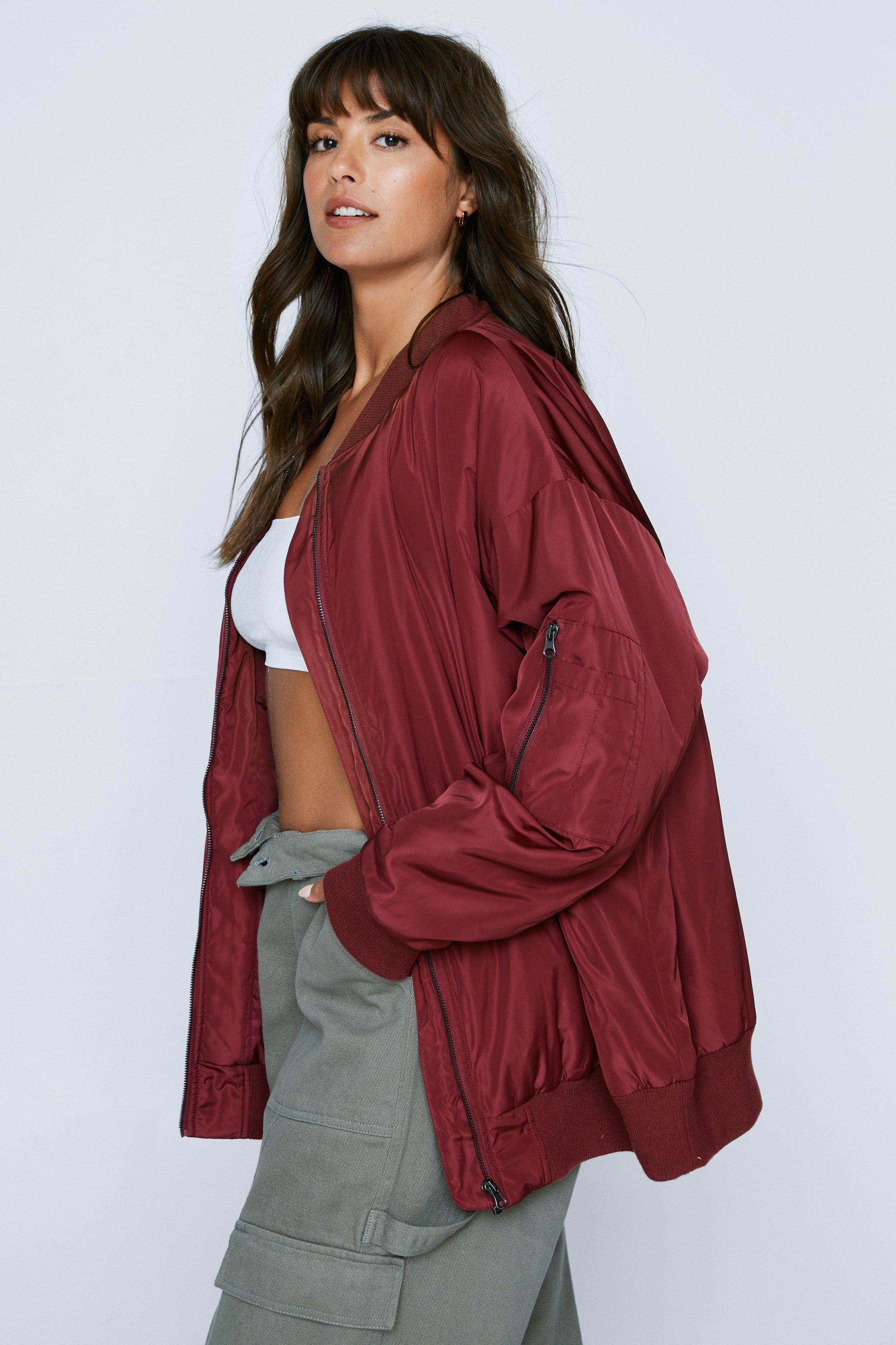 Plus size longline deals bomber jacket