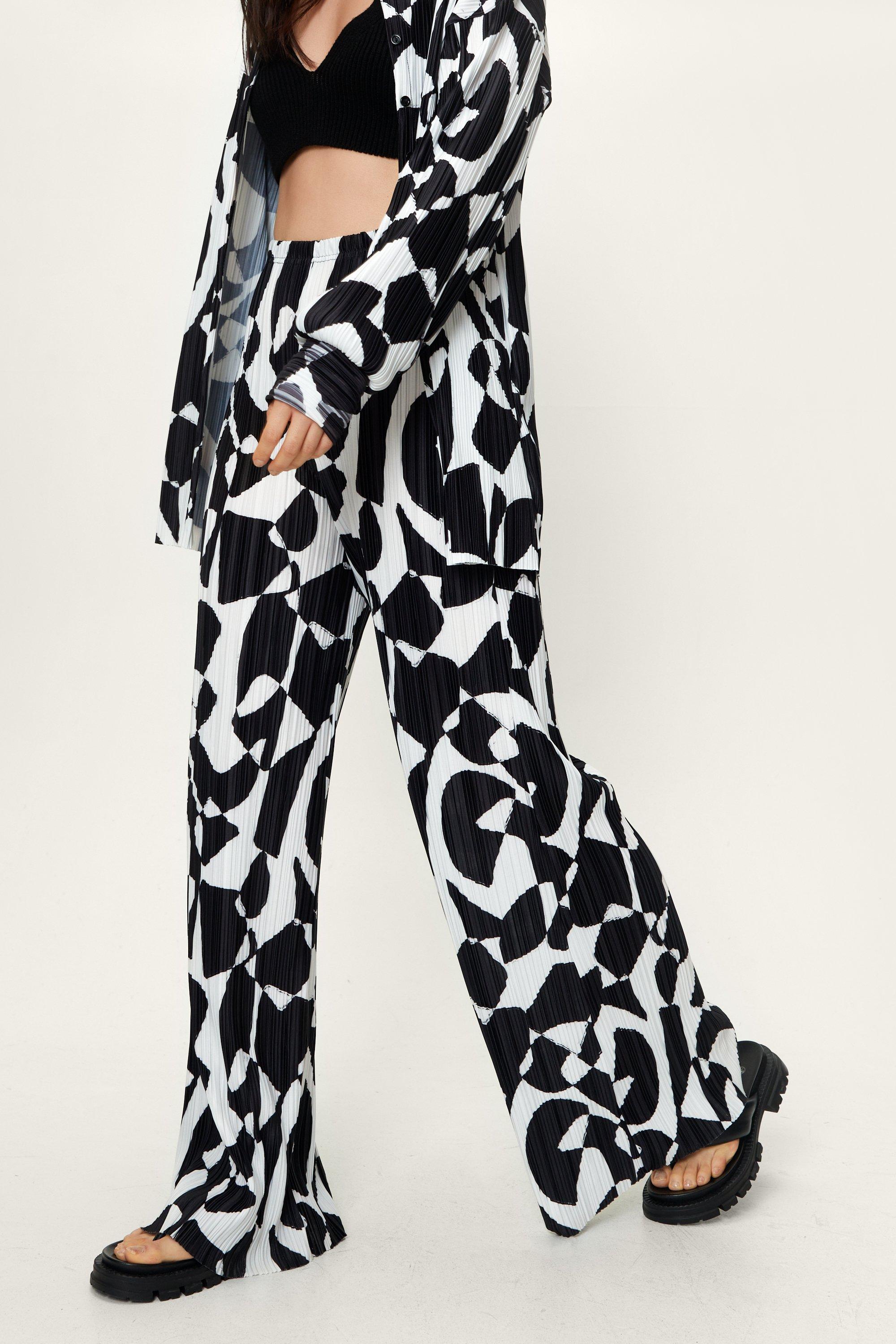 Tall Abstract Plisse Flare Pants