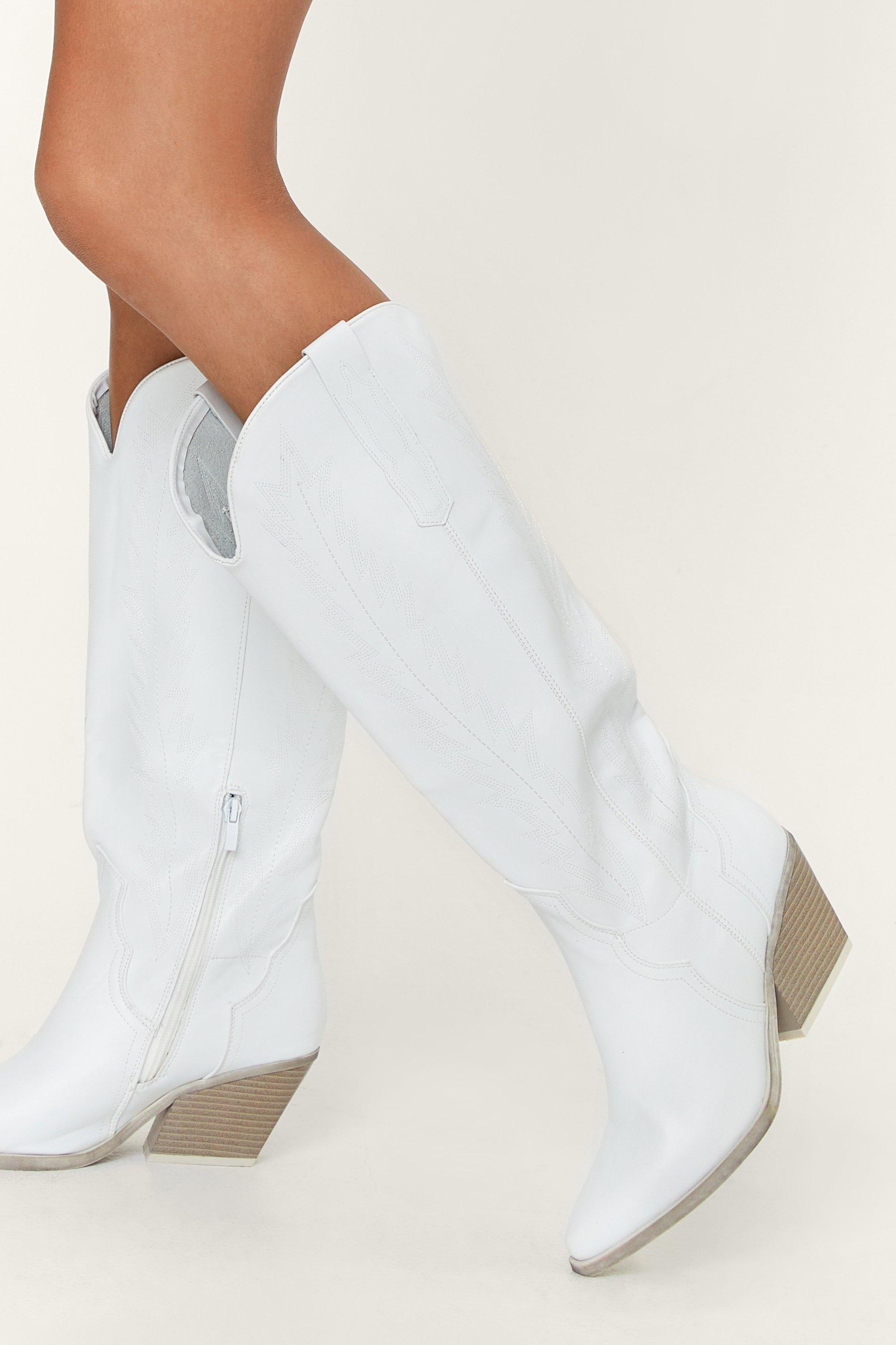 Nasty gal white cowboy boots best sale