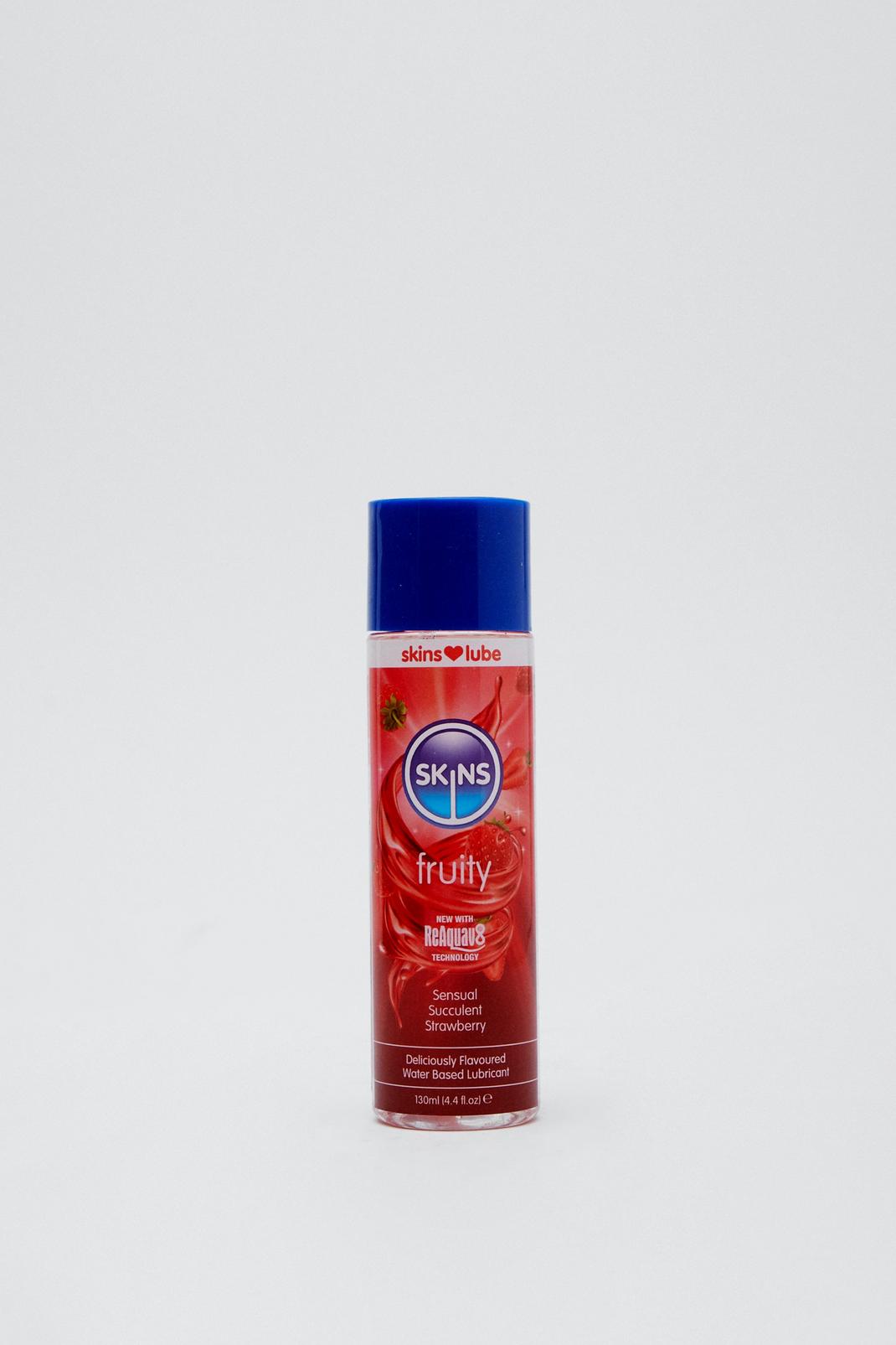 Skins - Lubrifiant à base d'eau goût fraise, Red image number 1