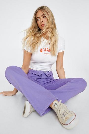 Purple 90's Style Denim Puddle Jean