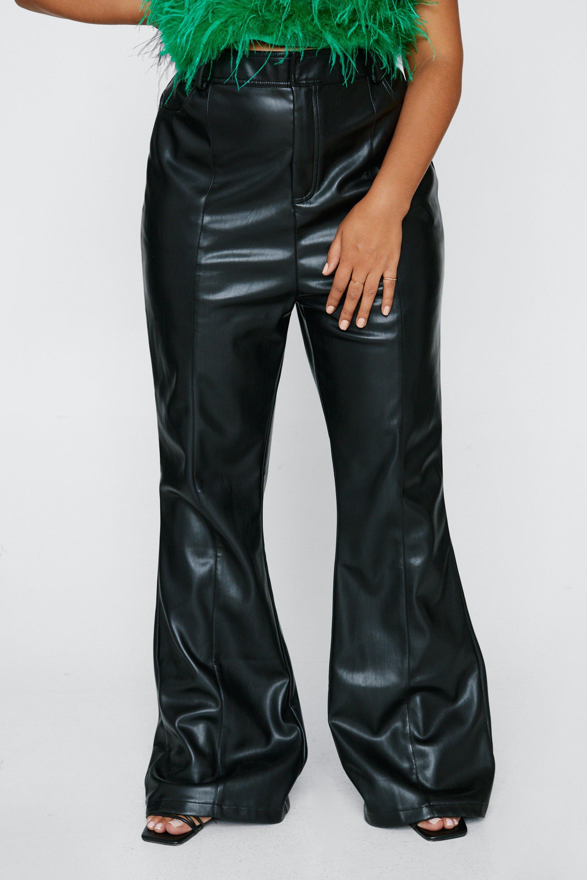 Missguided Plus Size Black Premium Faux Leather Pants  Plus size leather  pants, Plus size outfits, Leather pants outfit night