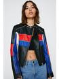 105 Motorcross Colorblock Real Leather Jacket