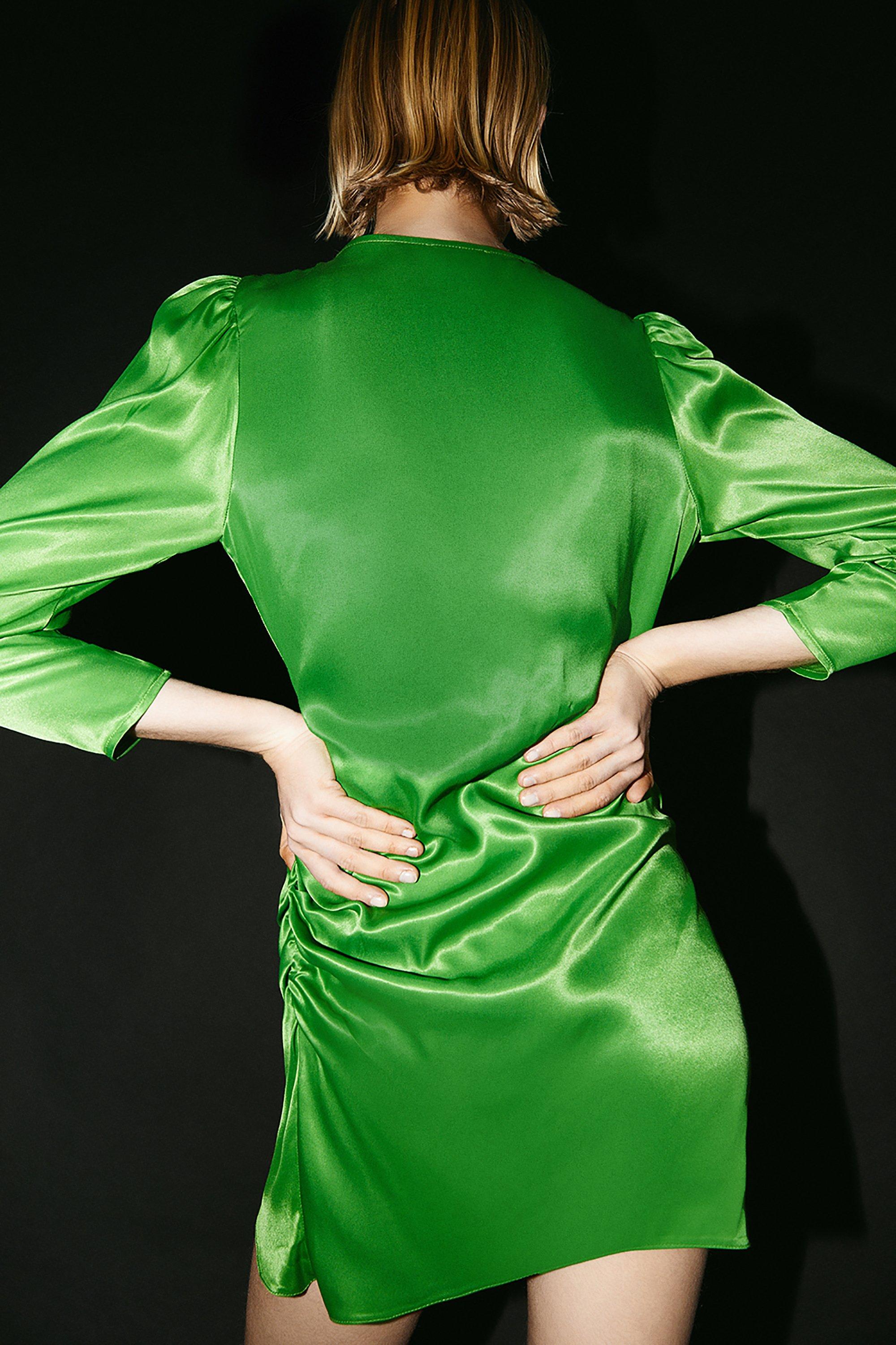 Warehouse green hotsell satin dress