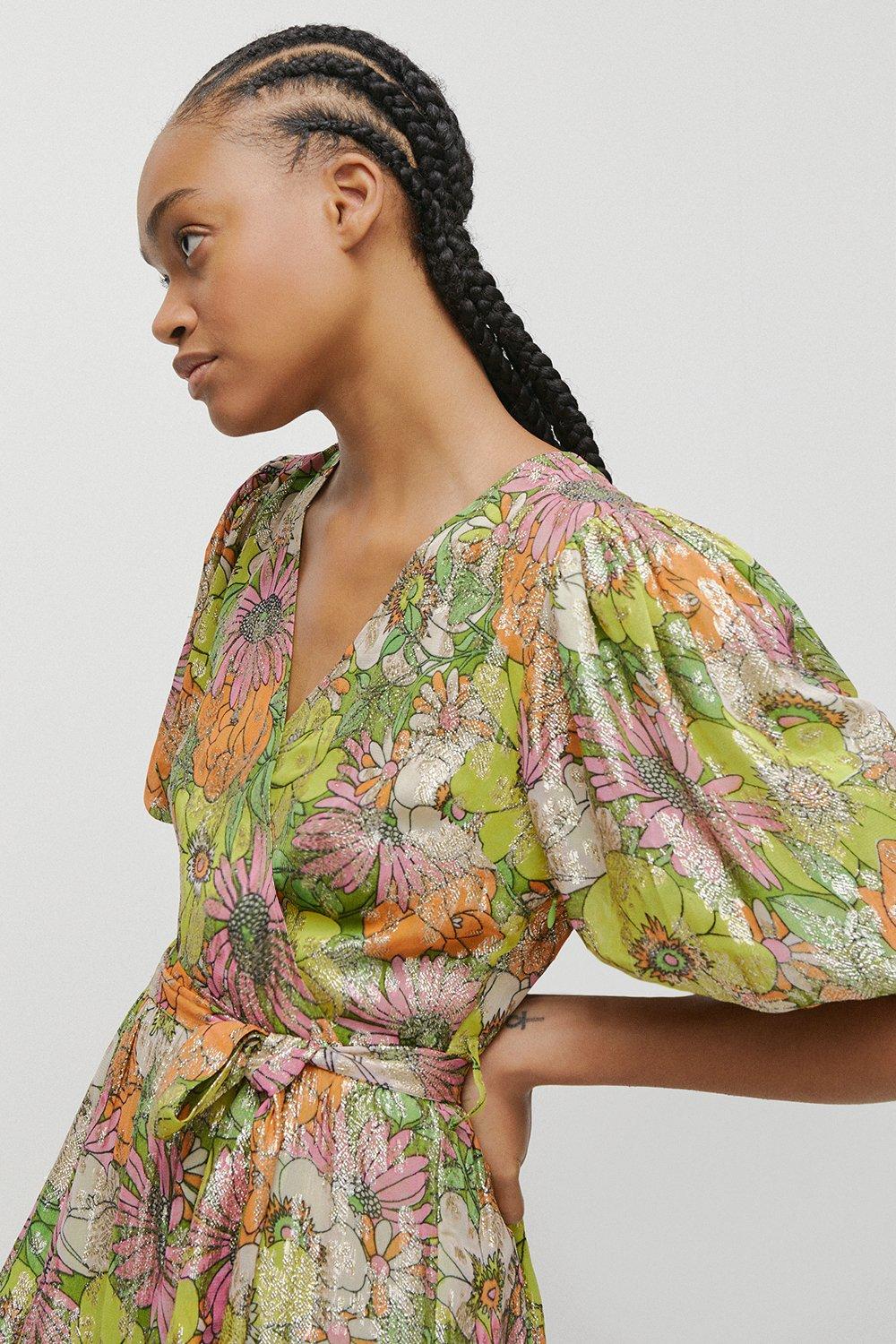 Warehouse green hotsell floral dress