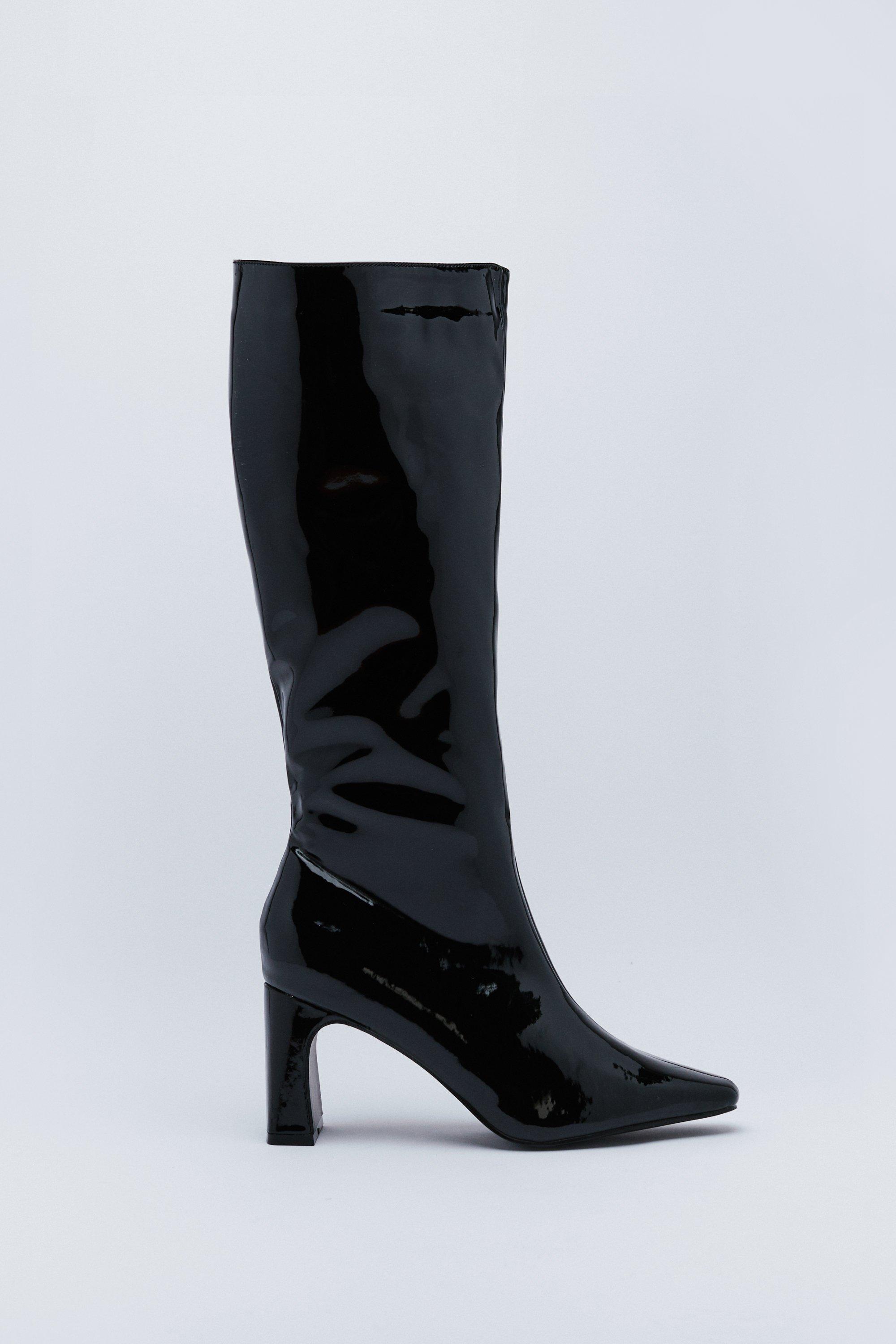 Patent hot sale stiletto boots