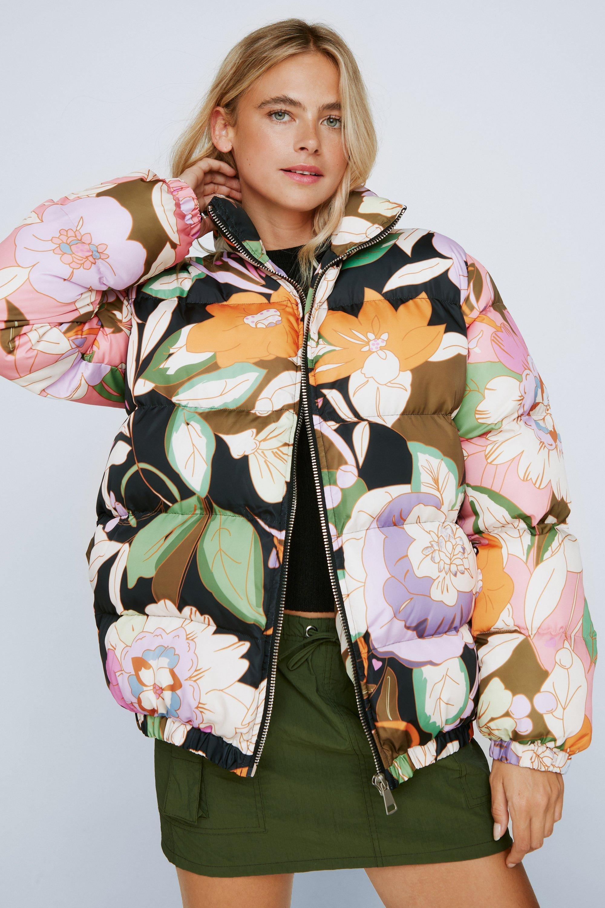 Black Floral Puffer Jacket | ubicaciondepersonas.cdmx.gob.mx