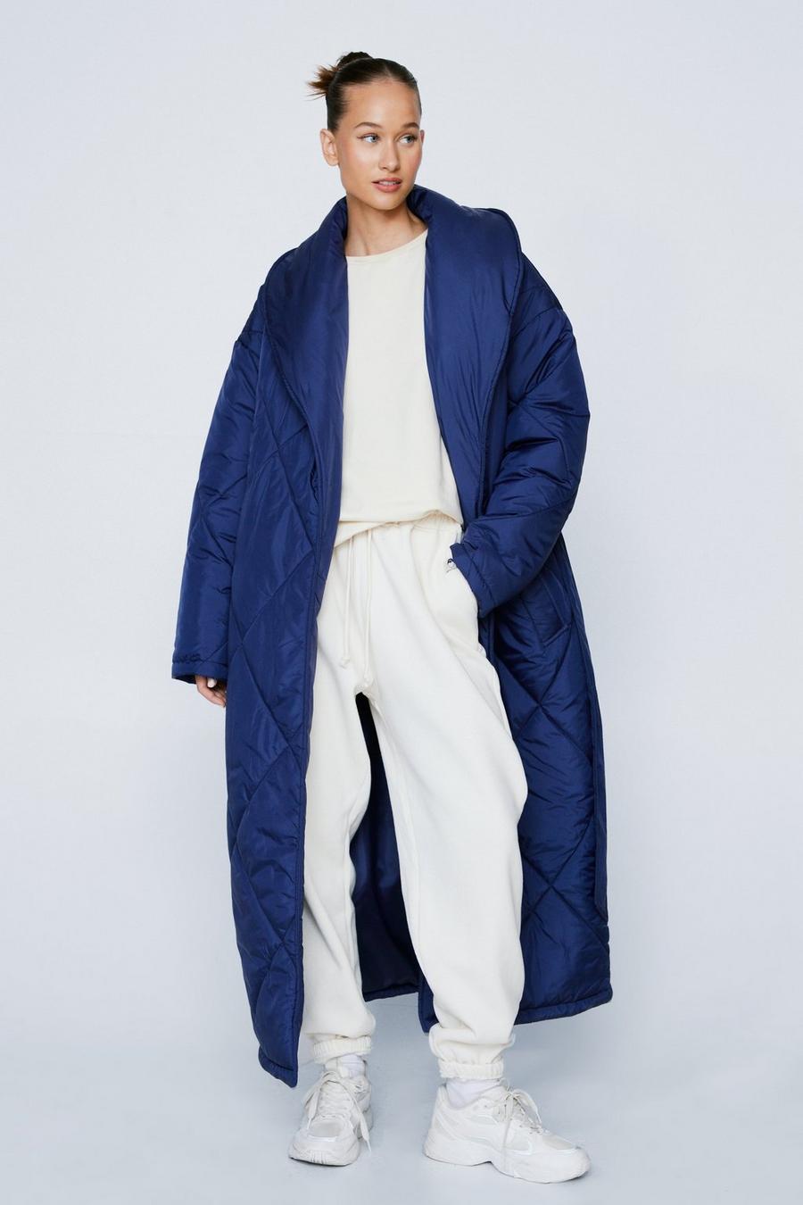 Belted Longline Quilted Coat
