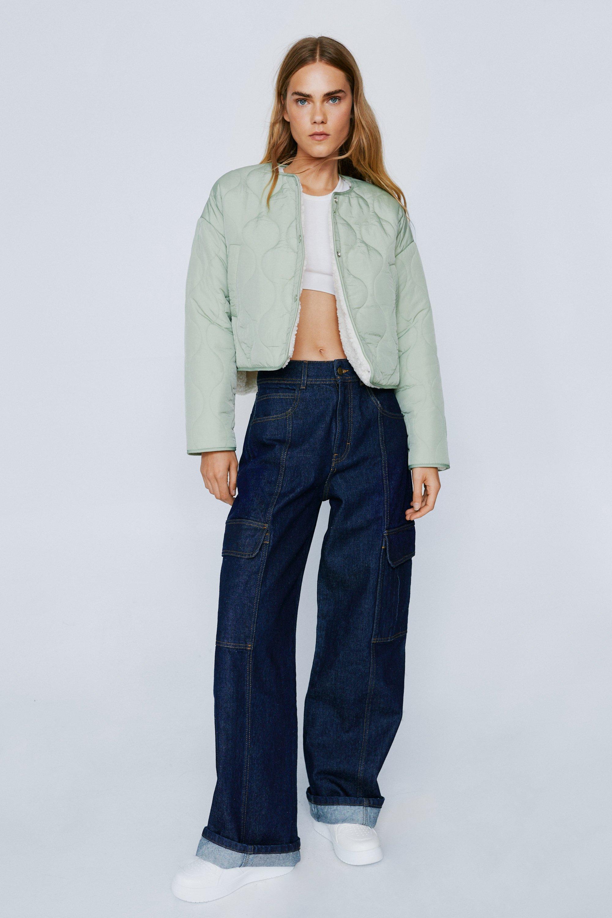 reversible cropped puffer jacket