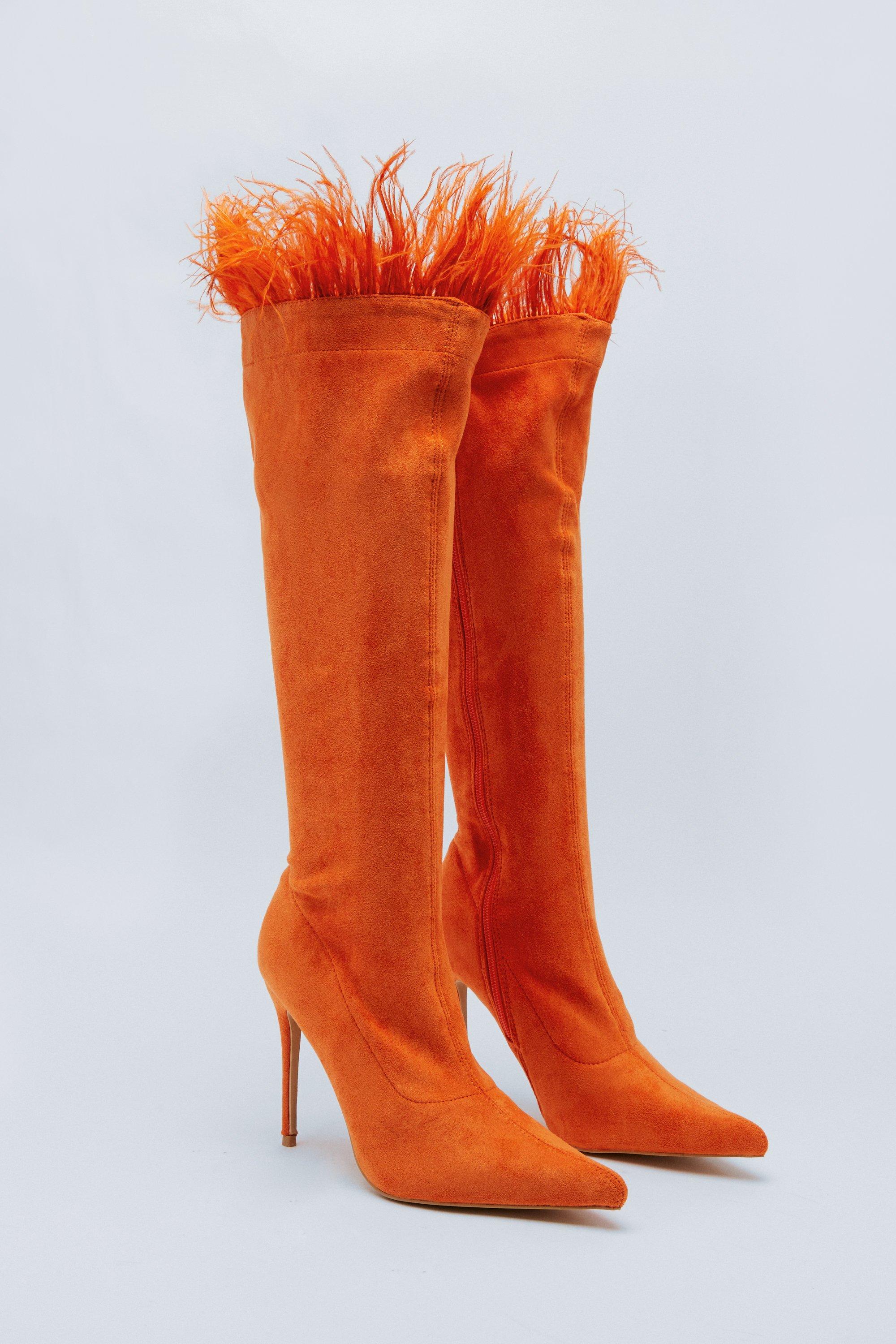 Orange cheap suede boots