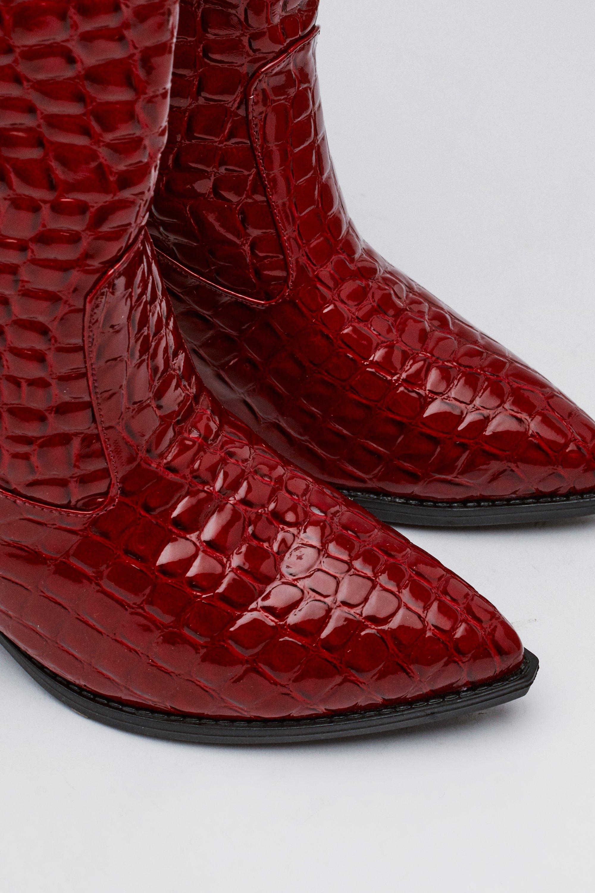 Faux crocodile boots store womens