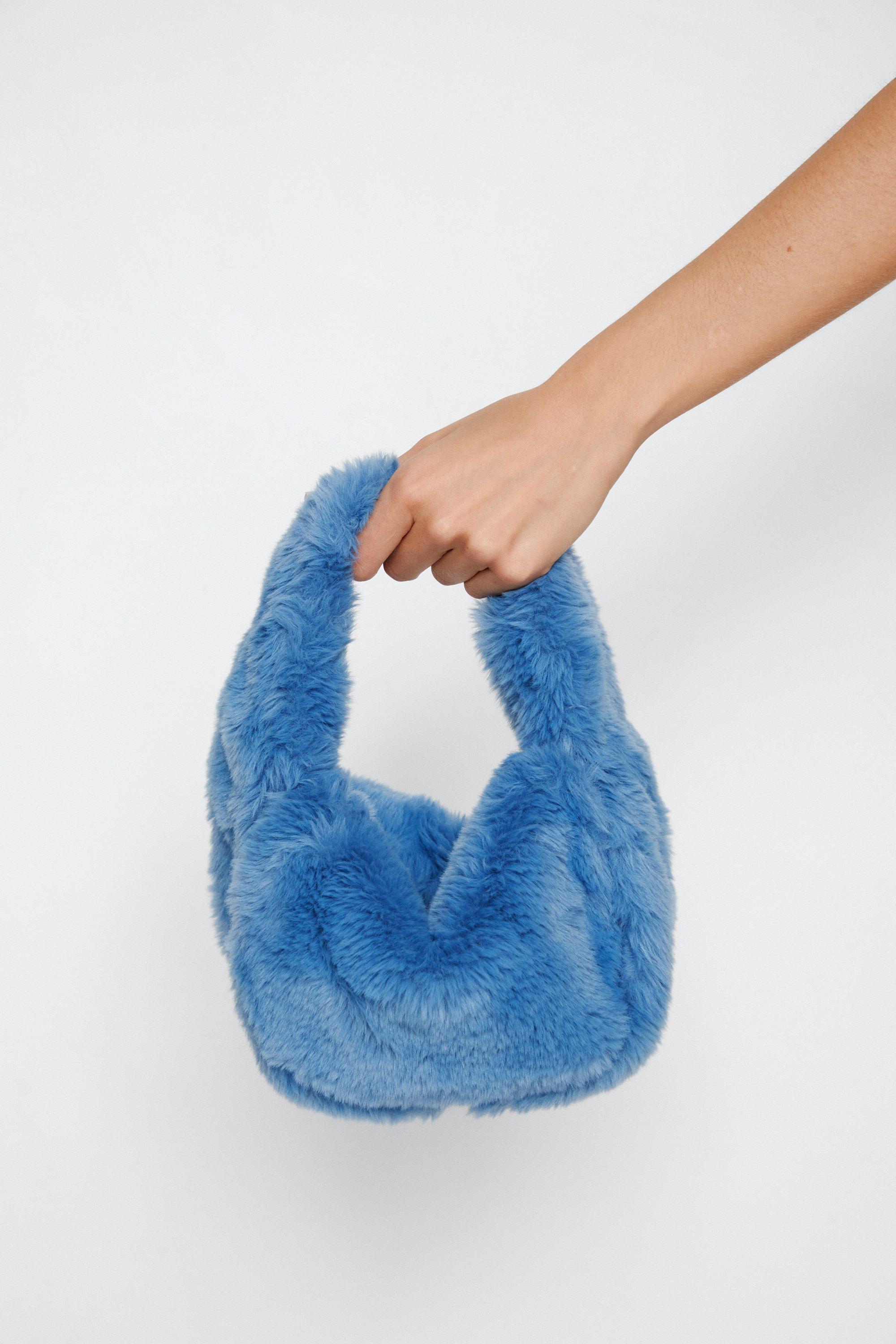 Blue fur online bag