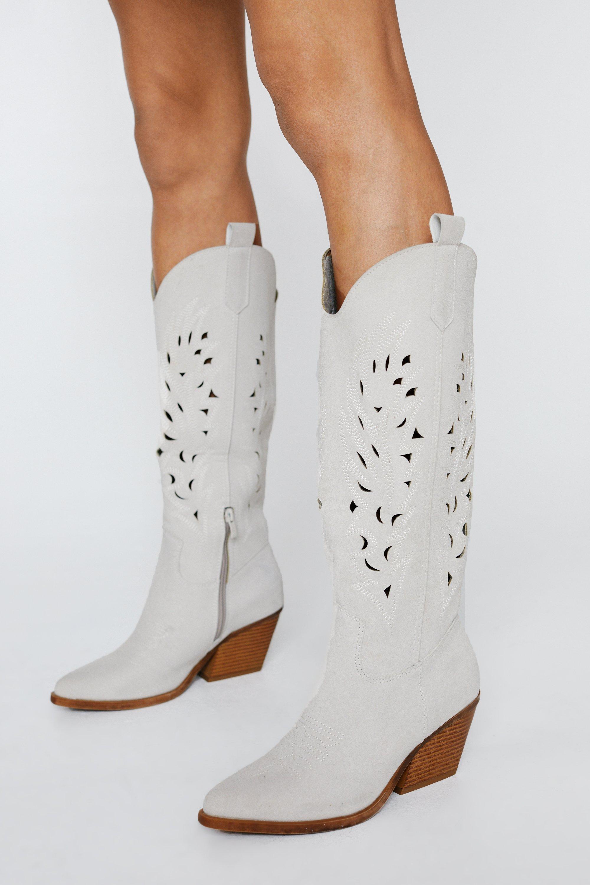 Nasty gal white cowboy boots best sale