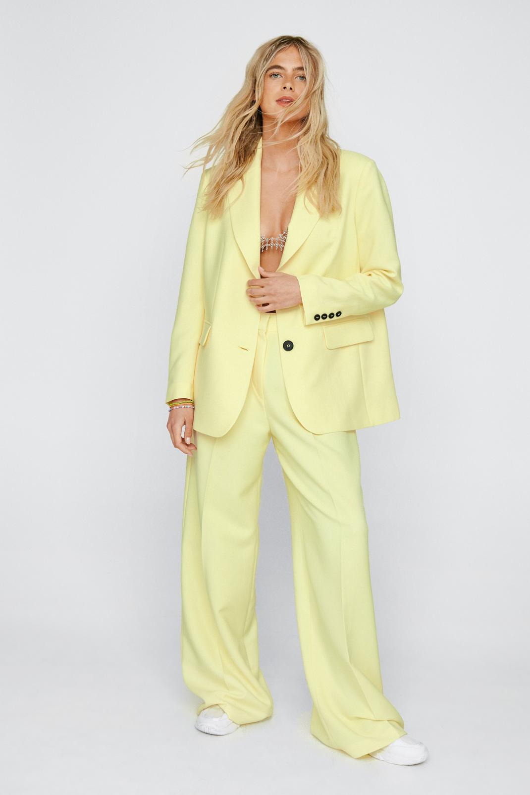 Lemon High Waisted Wide Leg Tailored Trousers image number 1
