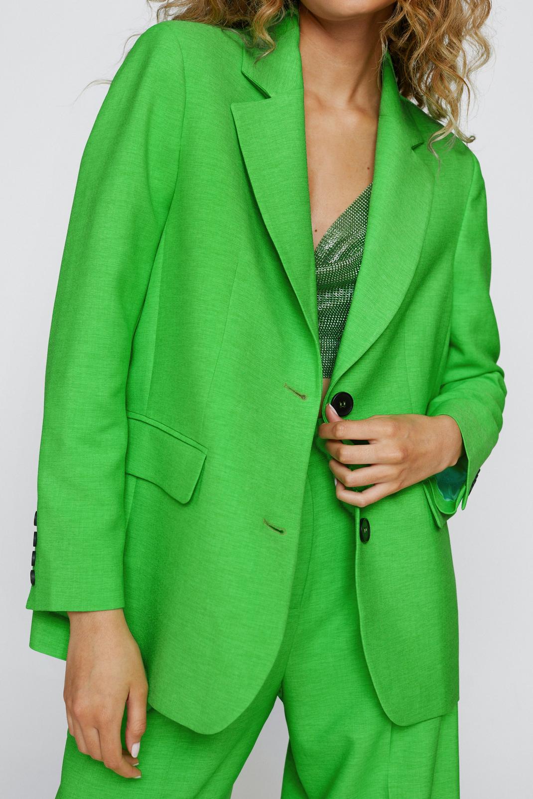 Green Single Breasted Tailored Blazer image number 1