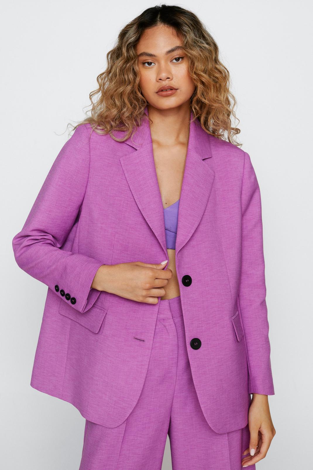 Lilac Single Breasted Tailored Blazer image number 1