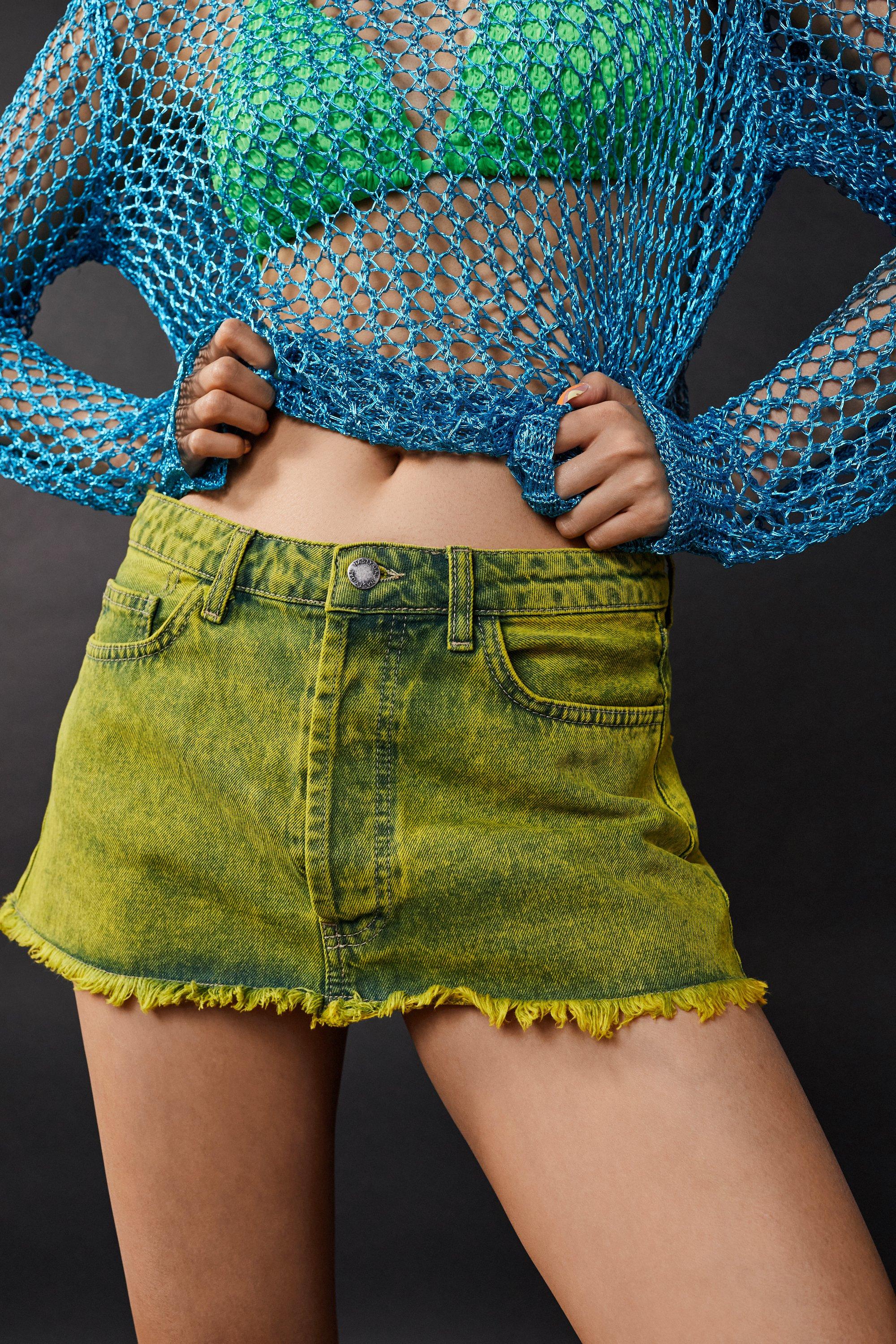 Acid wash clearance mini skirt