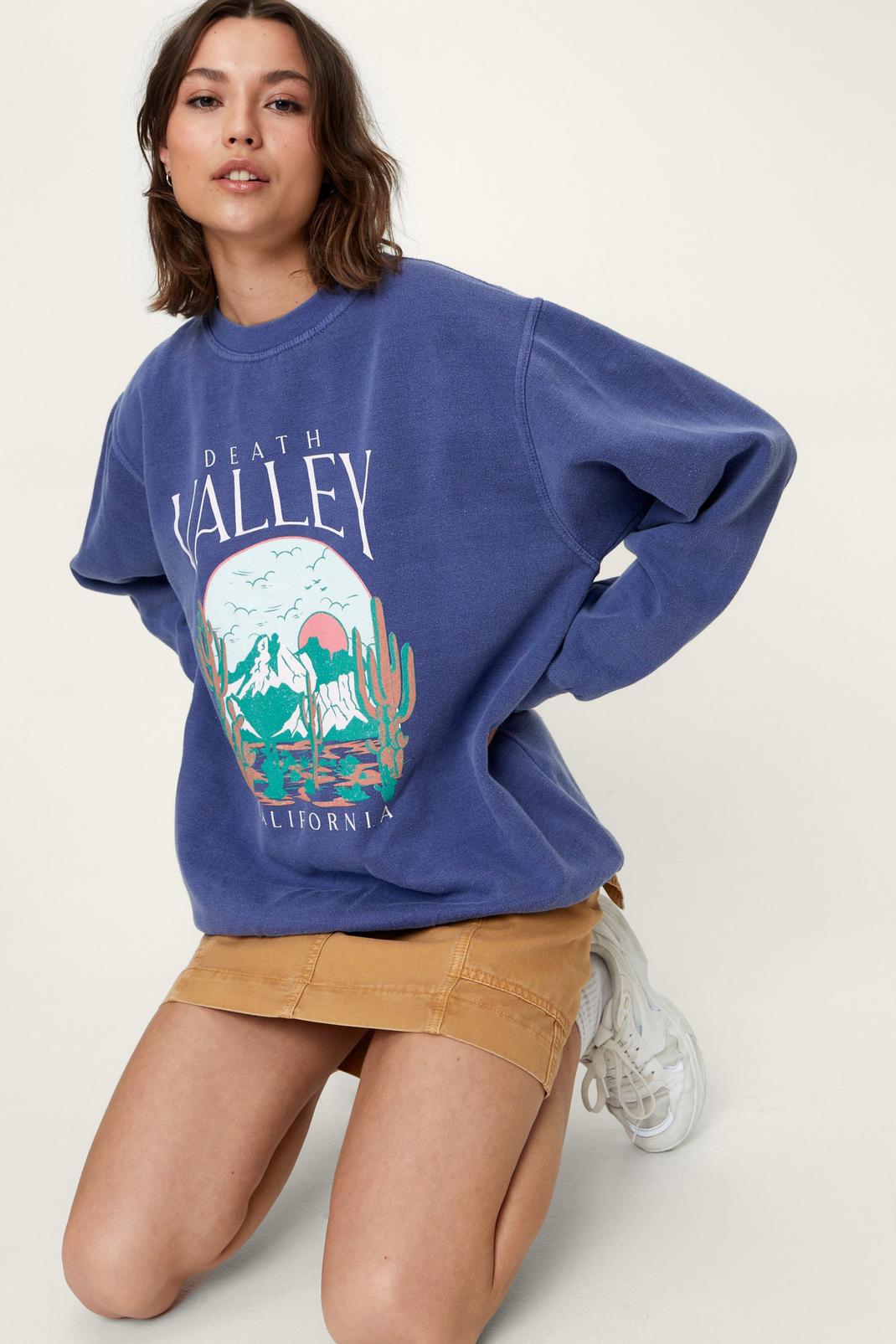 Death Valley Oversized Washed Graphic Sweat, 132 image number 1