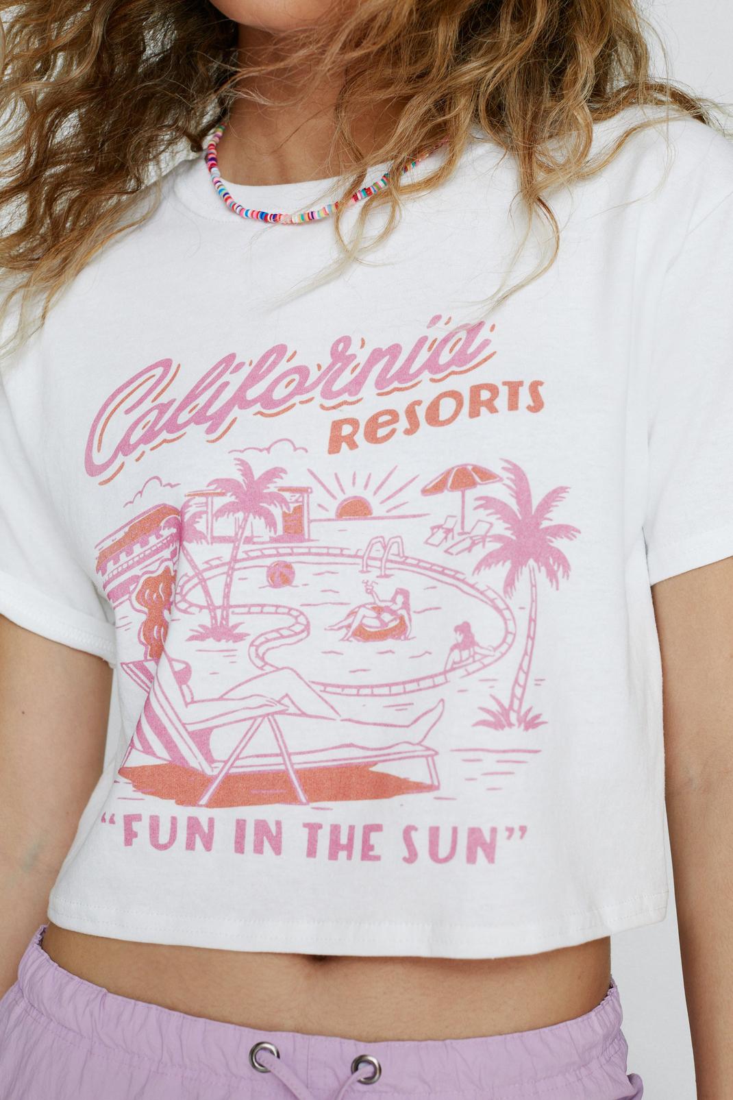 T-shirt court à imprimé graphique California Resorts, White image number 1