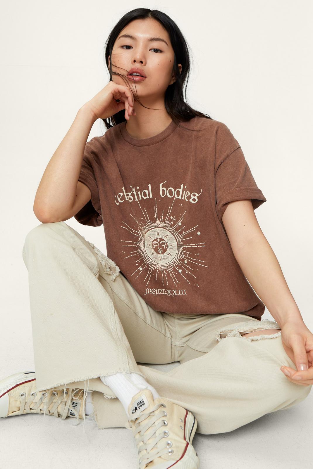 Celestial Bodies Graphic Oversized Tee, 113 image number 1