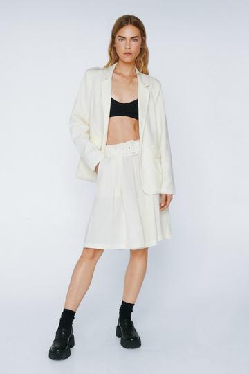 Linen Tailored City Shorts ivory