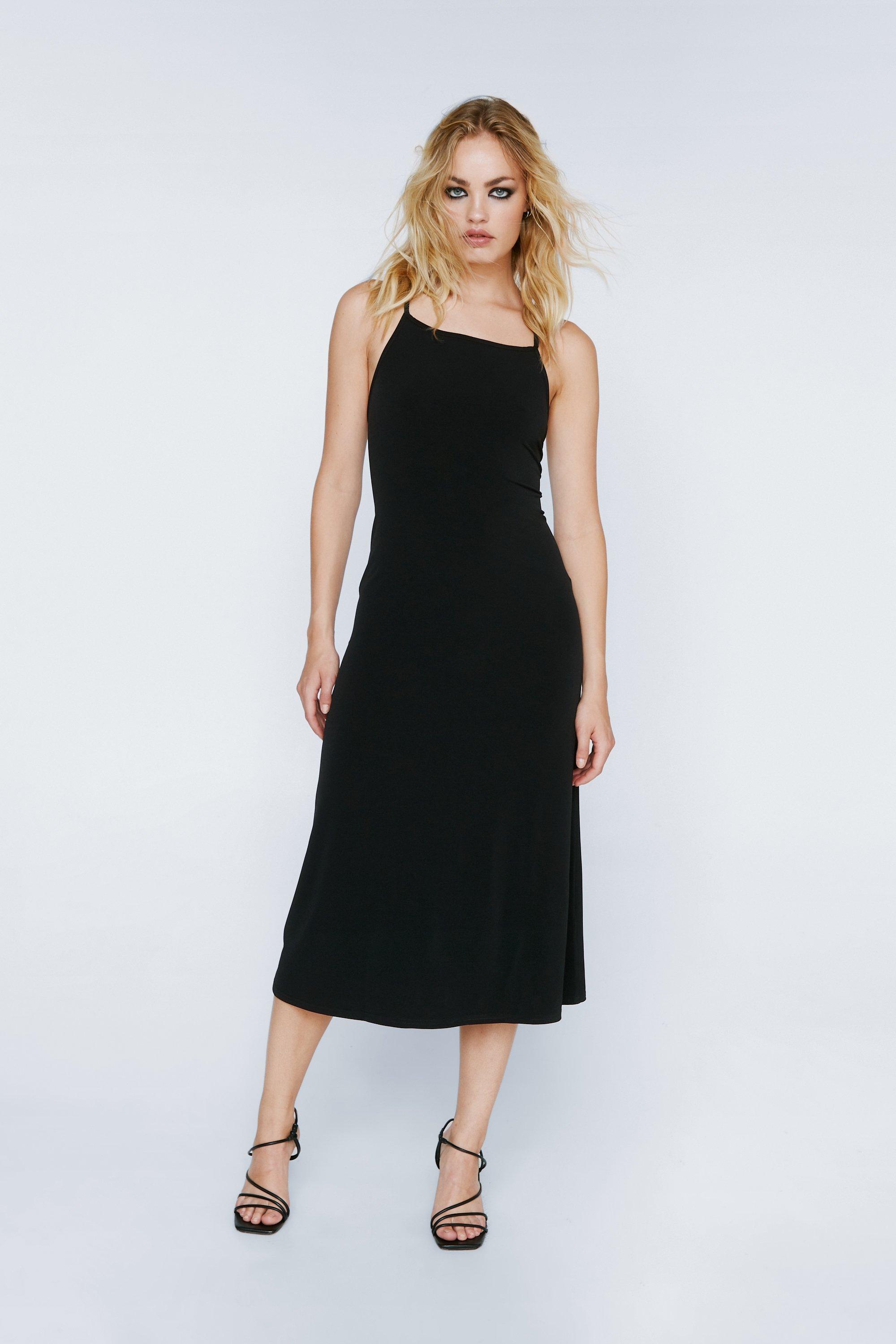 Robe noire longue online dos nu