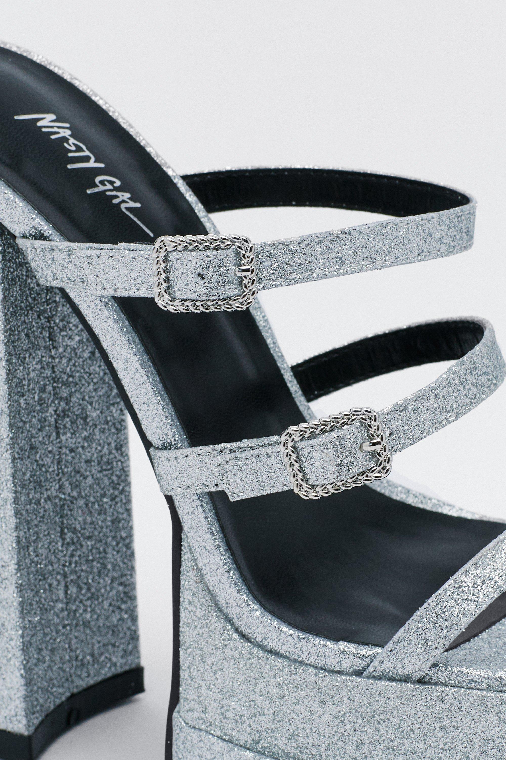 Gray platform clearance heels