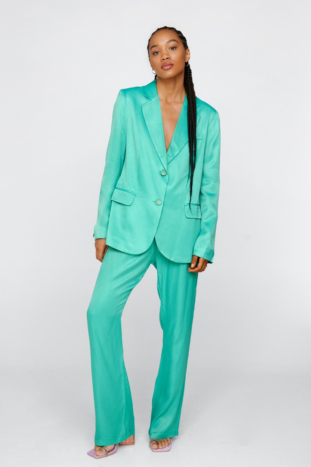 Blue Tailored Blazer And Trouser Set image number 1